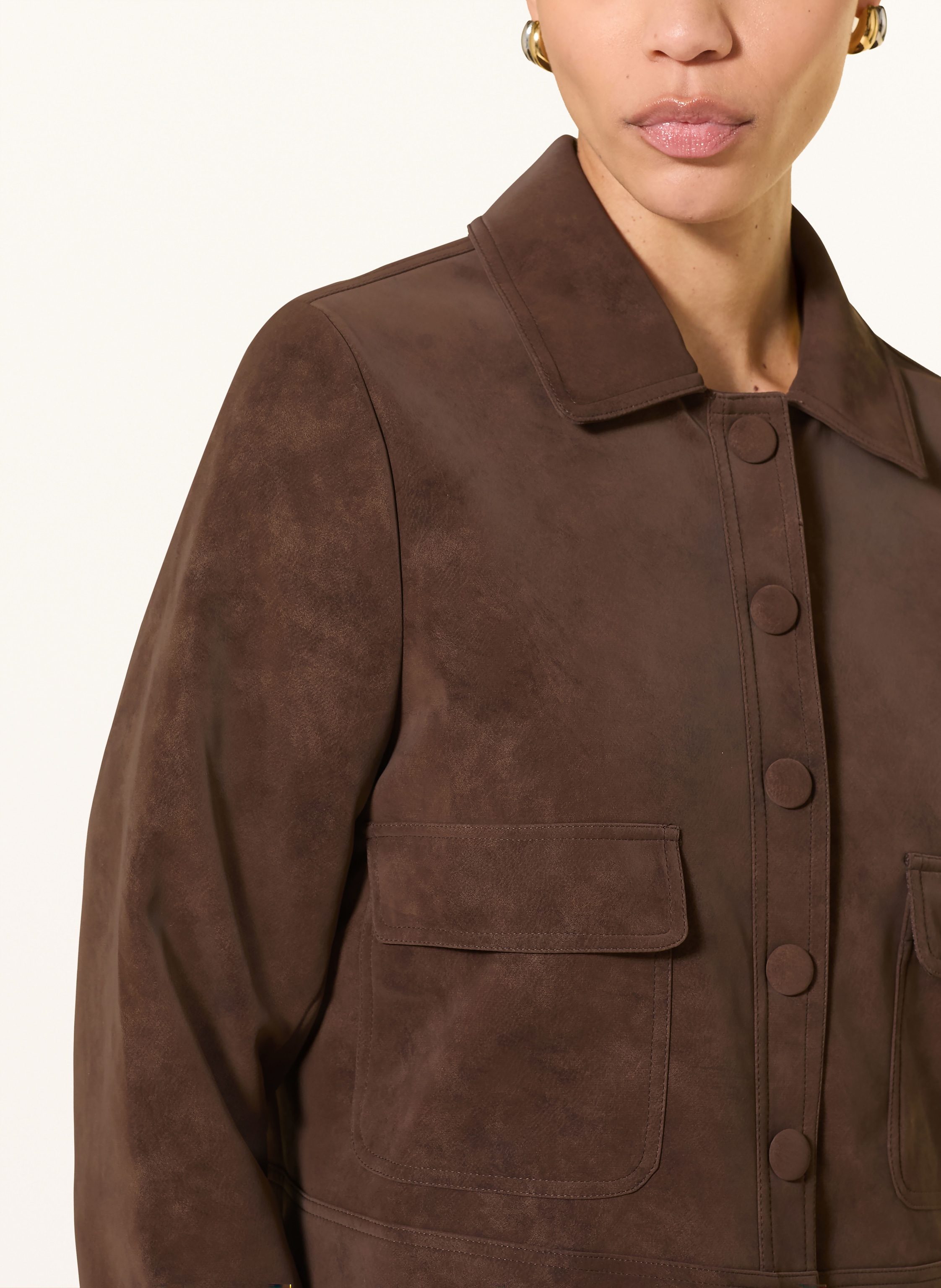 Thumbnail - Ladneri Jacke Darcie In Lederoptik braun