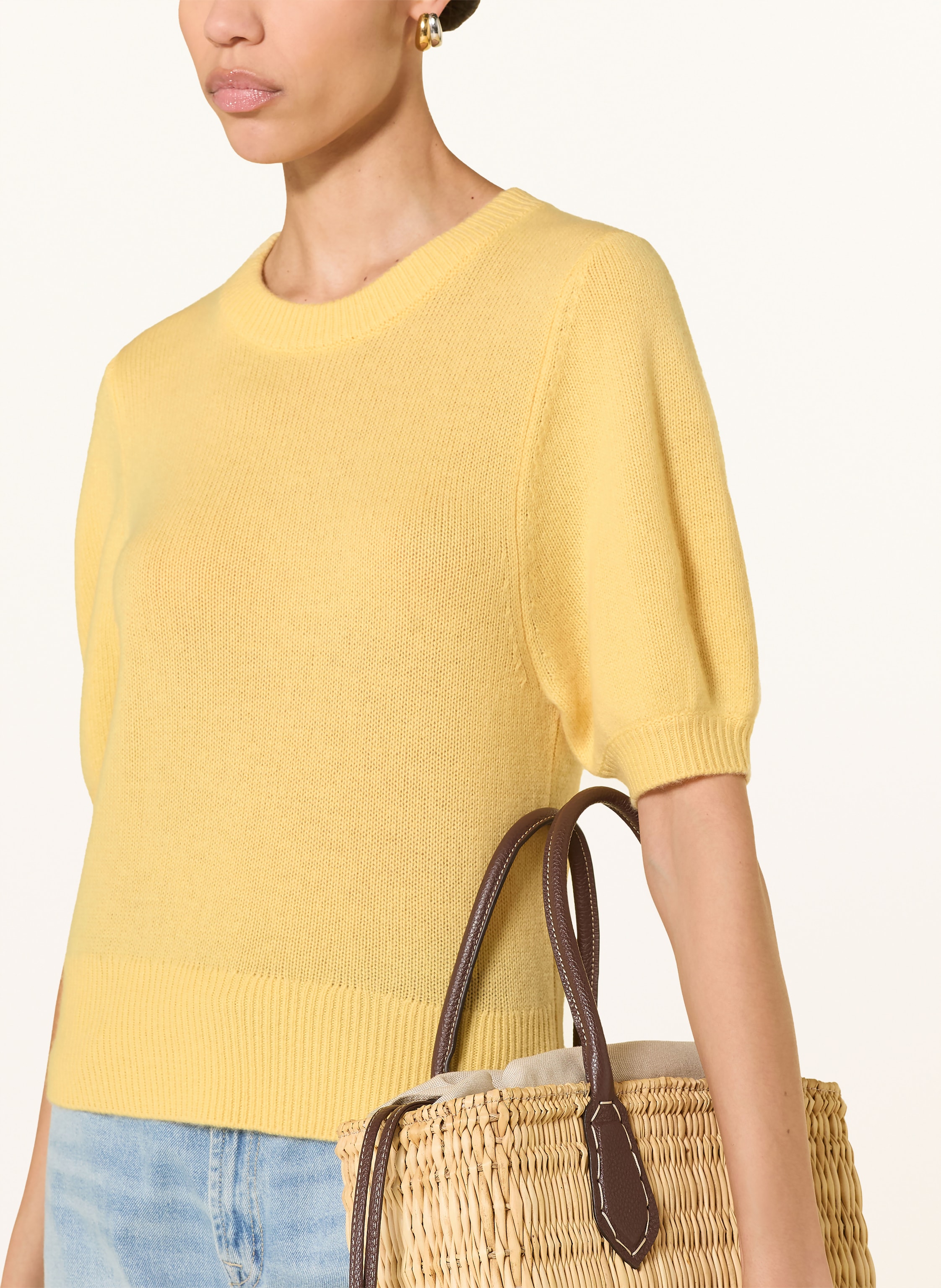 Thumbnail - Ladneri Strickshirt Poupette Aus Cashmere gelb