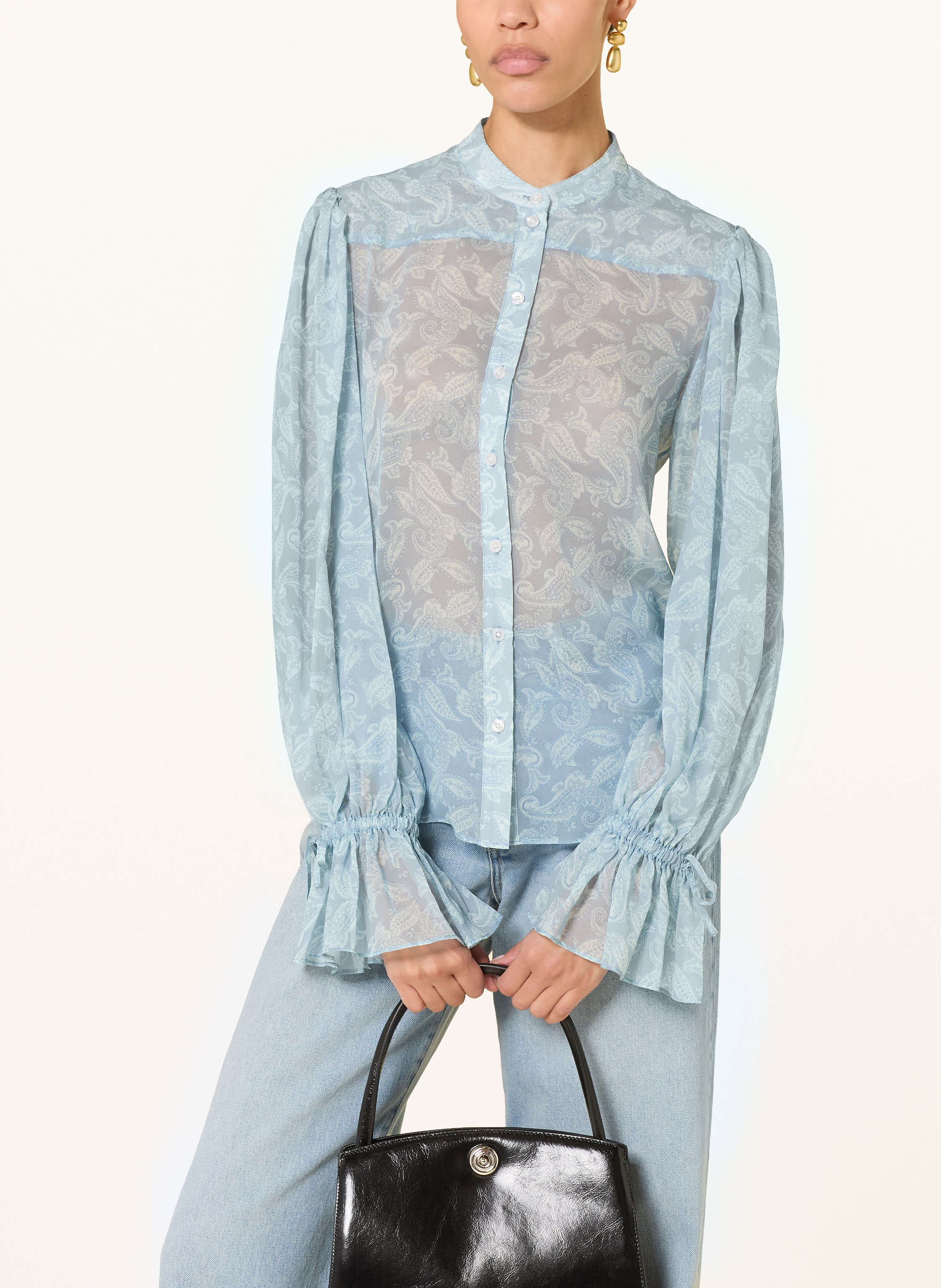 Thumbnail - Ladneri Seidenbluse Elise blau