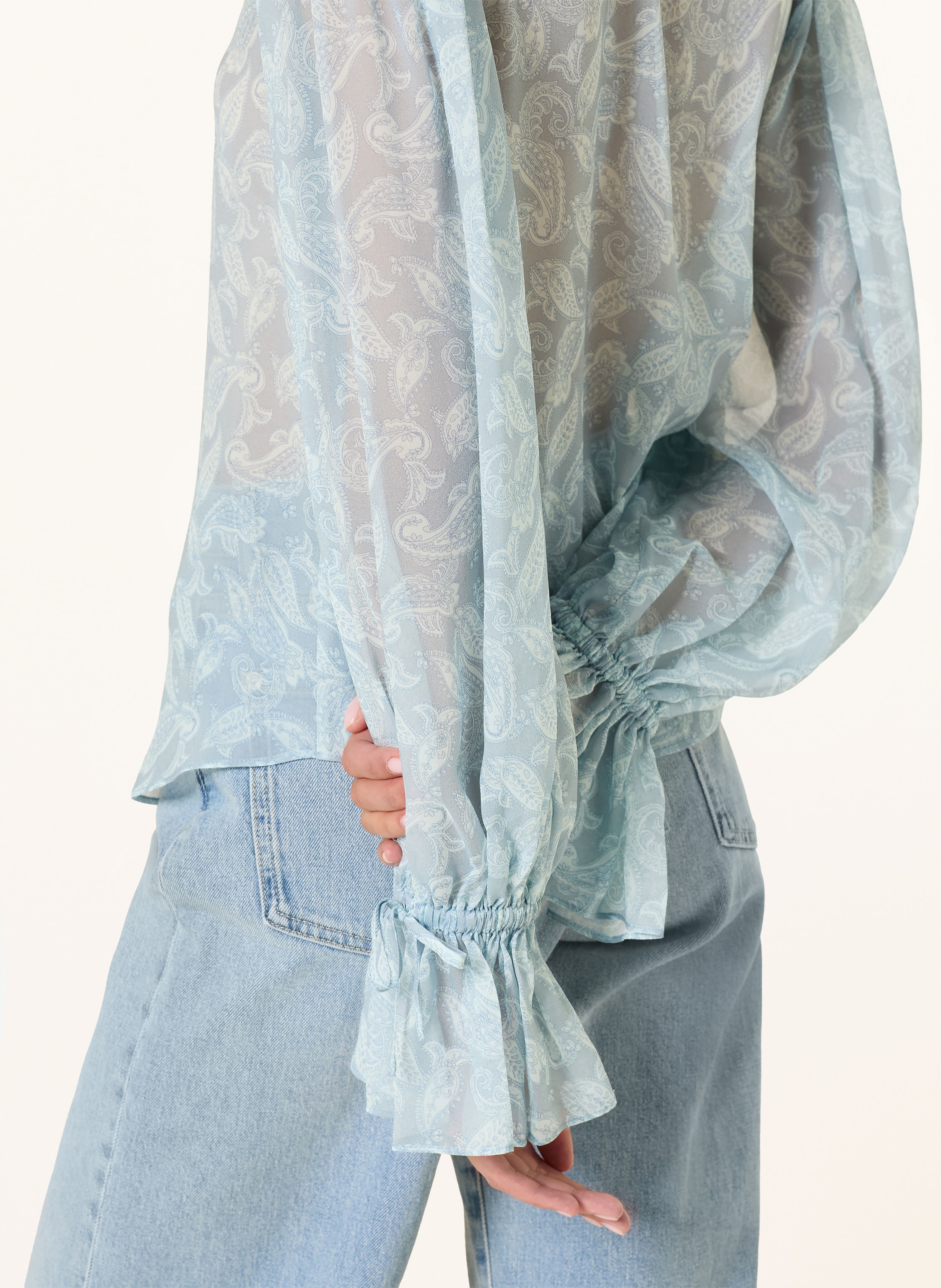 Thumbnail - Ladneri Seidenbluse Elise blau