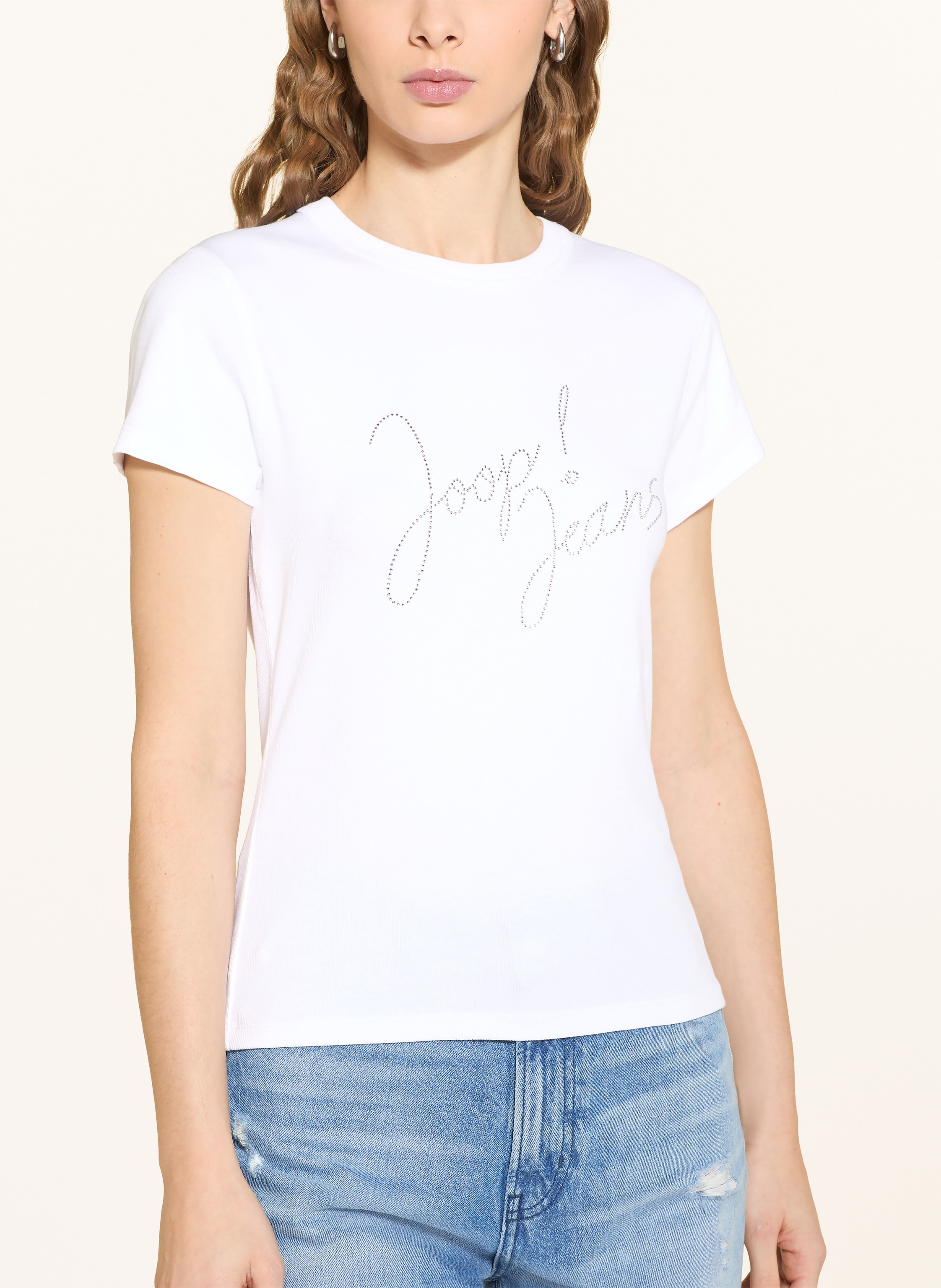 Thumbnail - Joop! Jeans T-Shirt Tineta Mit Schmucksteinen weiss