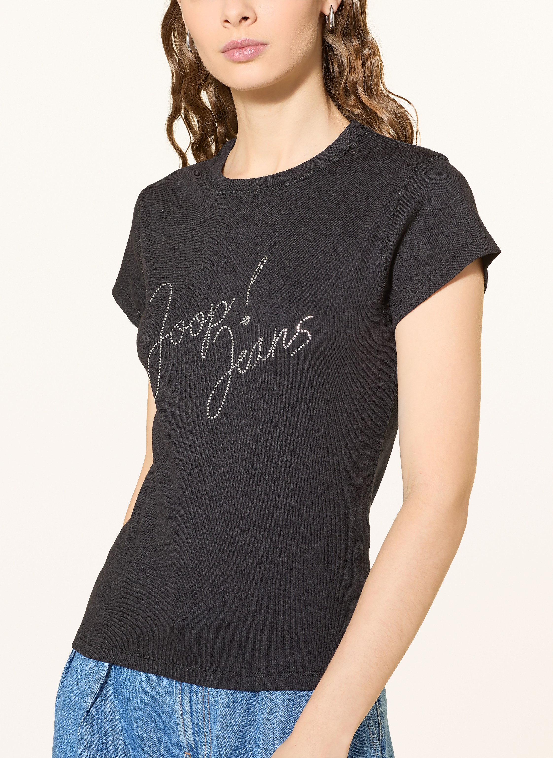 Thumbnail - Joop! Jeans T-Shirt Tineta Mit Schmucksteinen schwarz