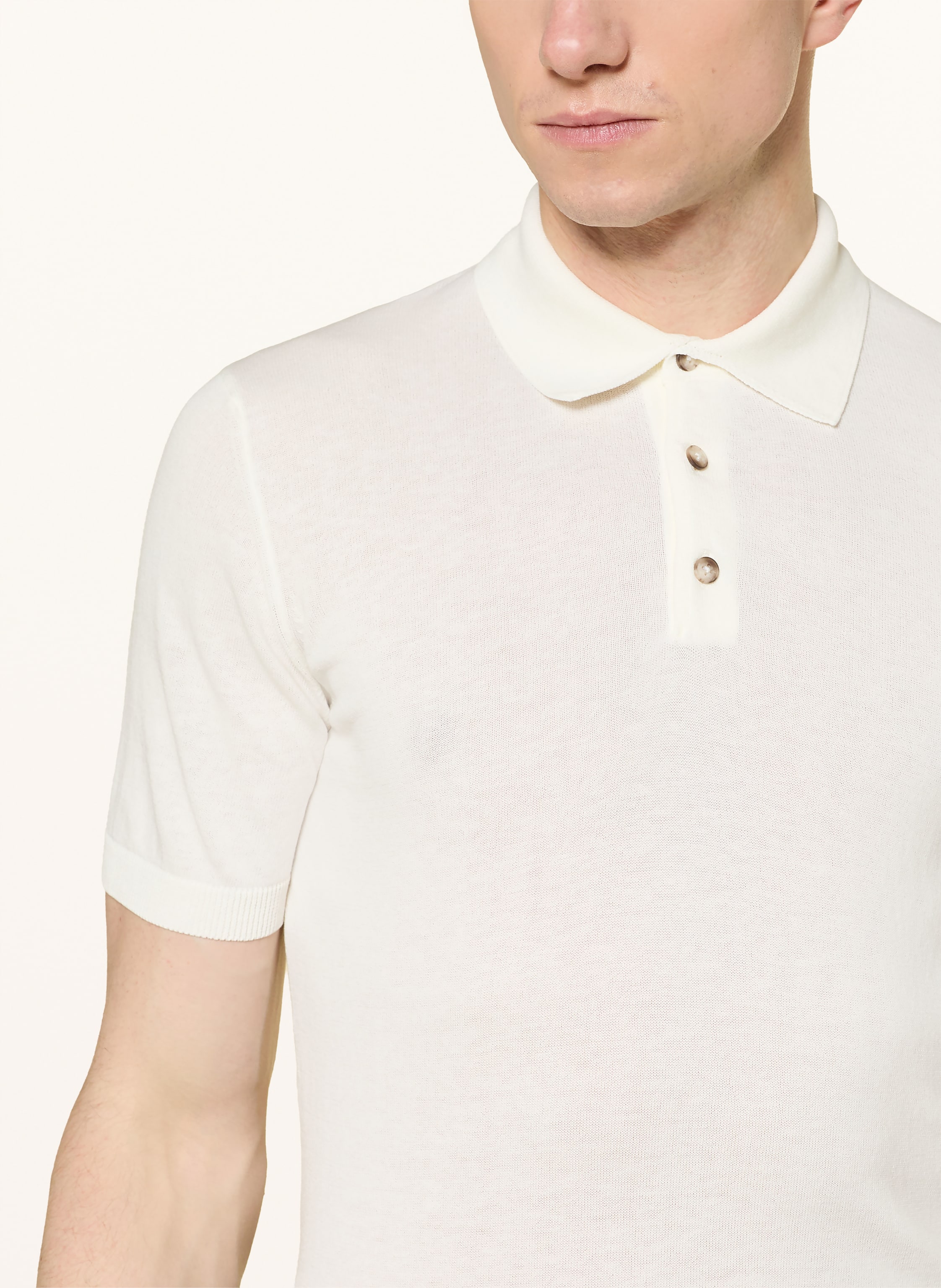 Thumbnail - Distretto 12 Strick-Poloshirt Carrara beige