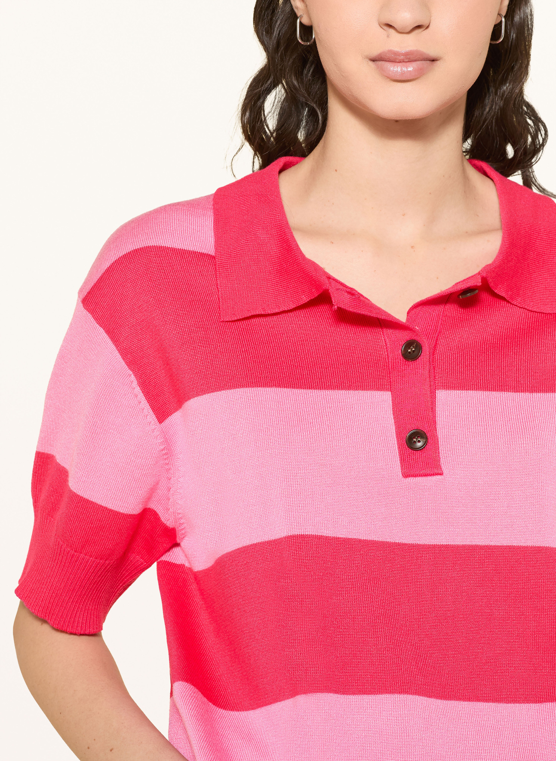 Thumbnail - Ichi Strick-Poloshirt Ihluls pink