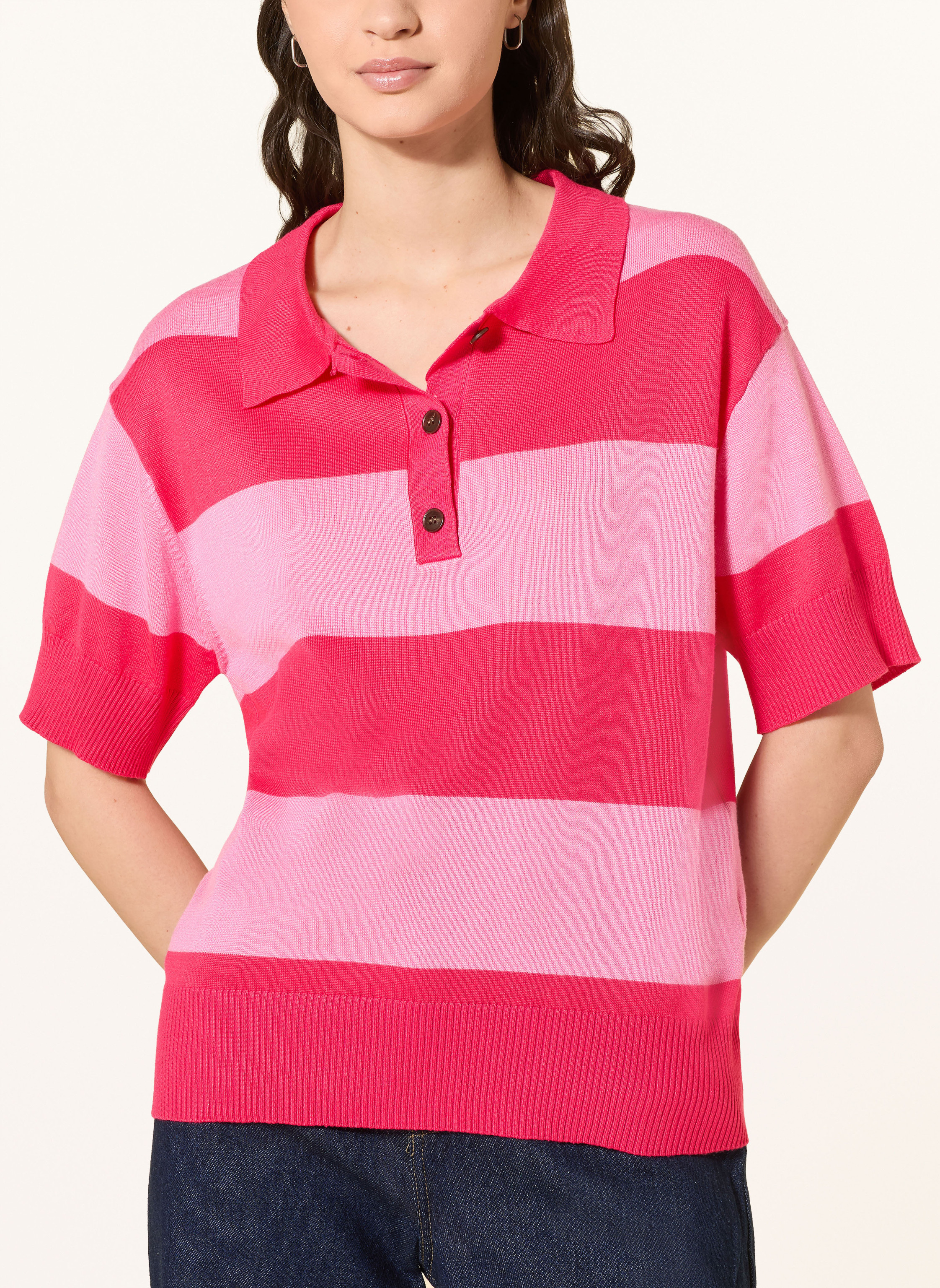 Thumbnail - Ichi Strick-Poloshirt Ihluls pink