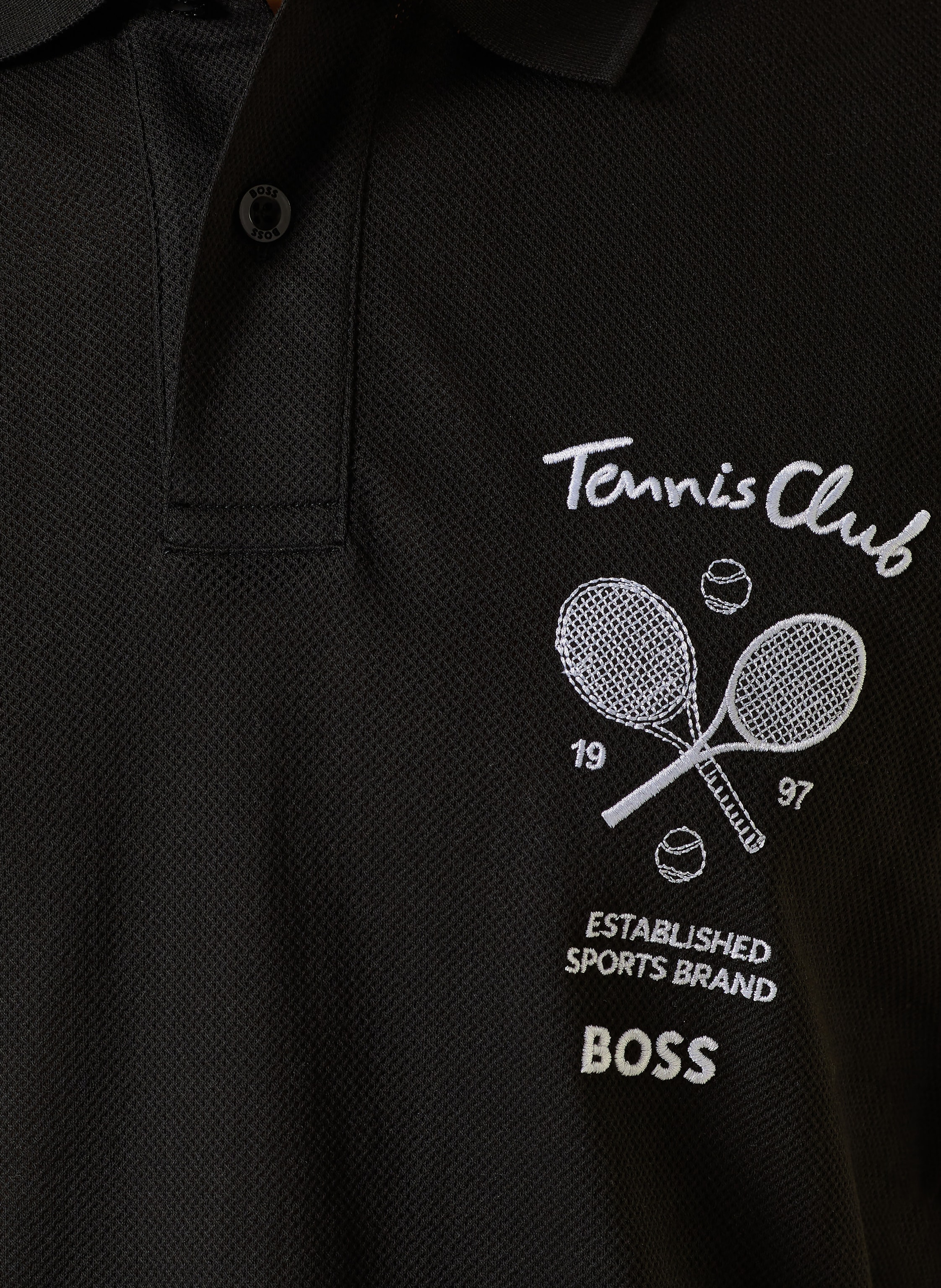 Thumbnail - Boss Mesh-Poloshirt Member schwarz