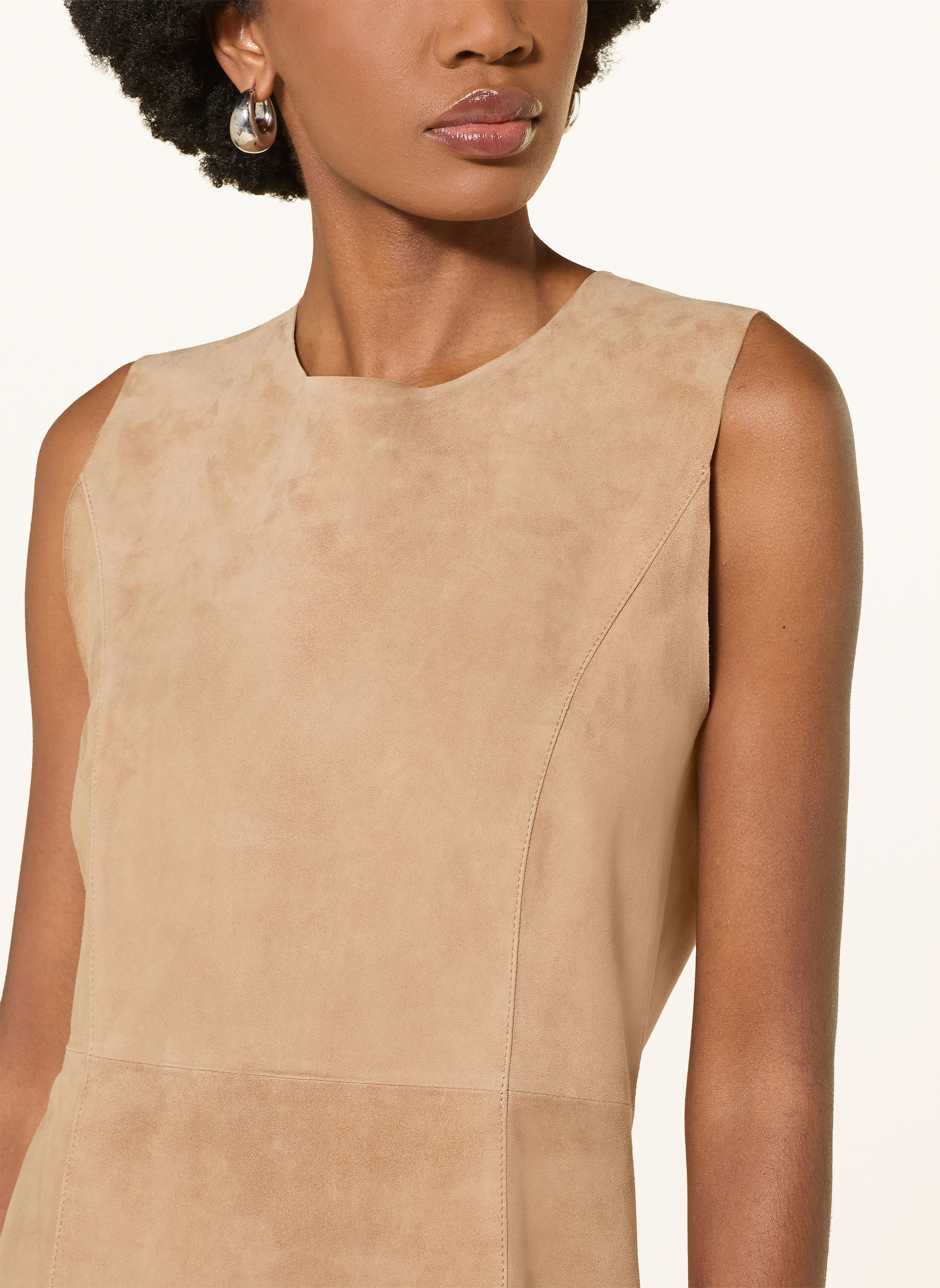 Thumbnail - Mrs & Hugs Lederkleid beige