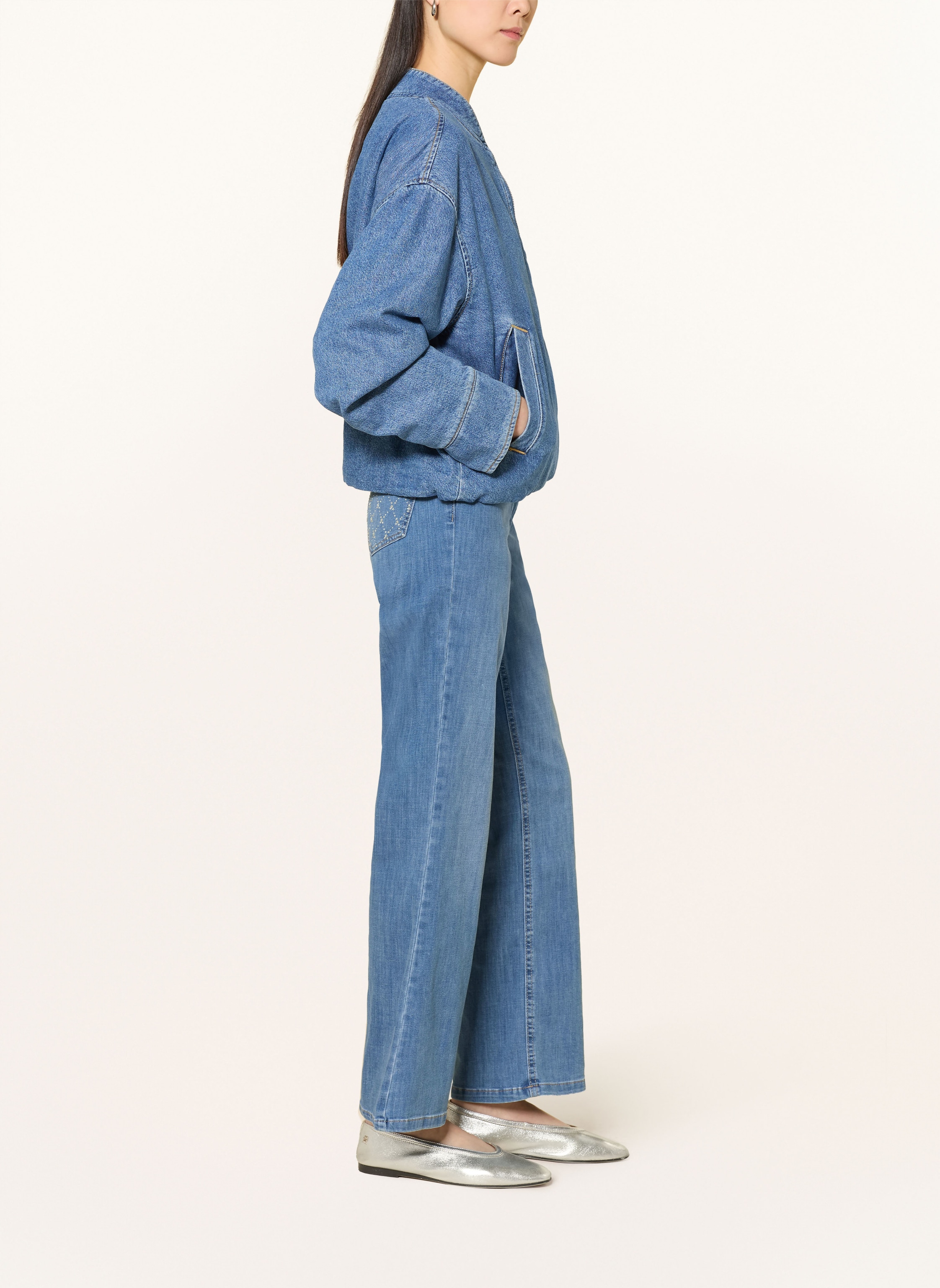 Thumbnail - Betty Barclay Flared Jeans Mit Schmucksteinen blau