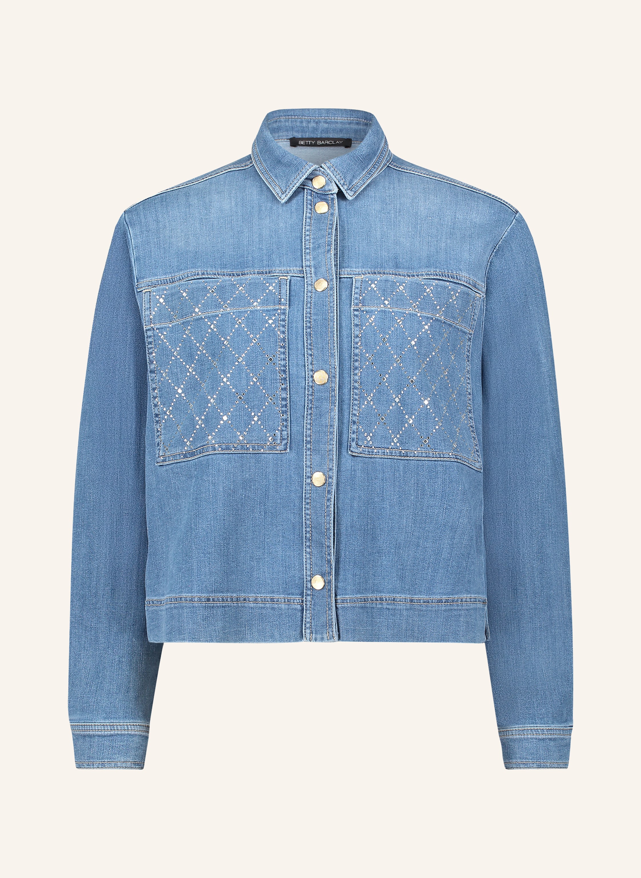 Betty Barclay Jeansbluse Mit Schmucksteinen blau