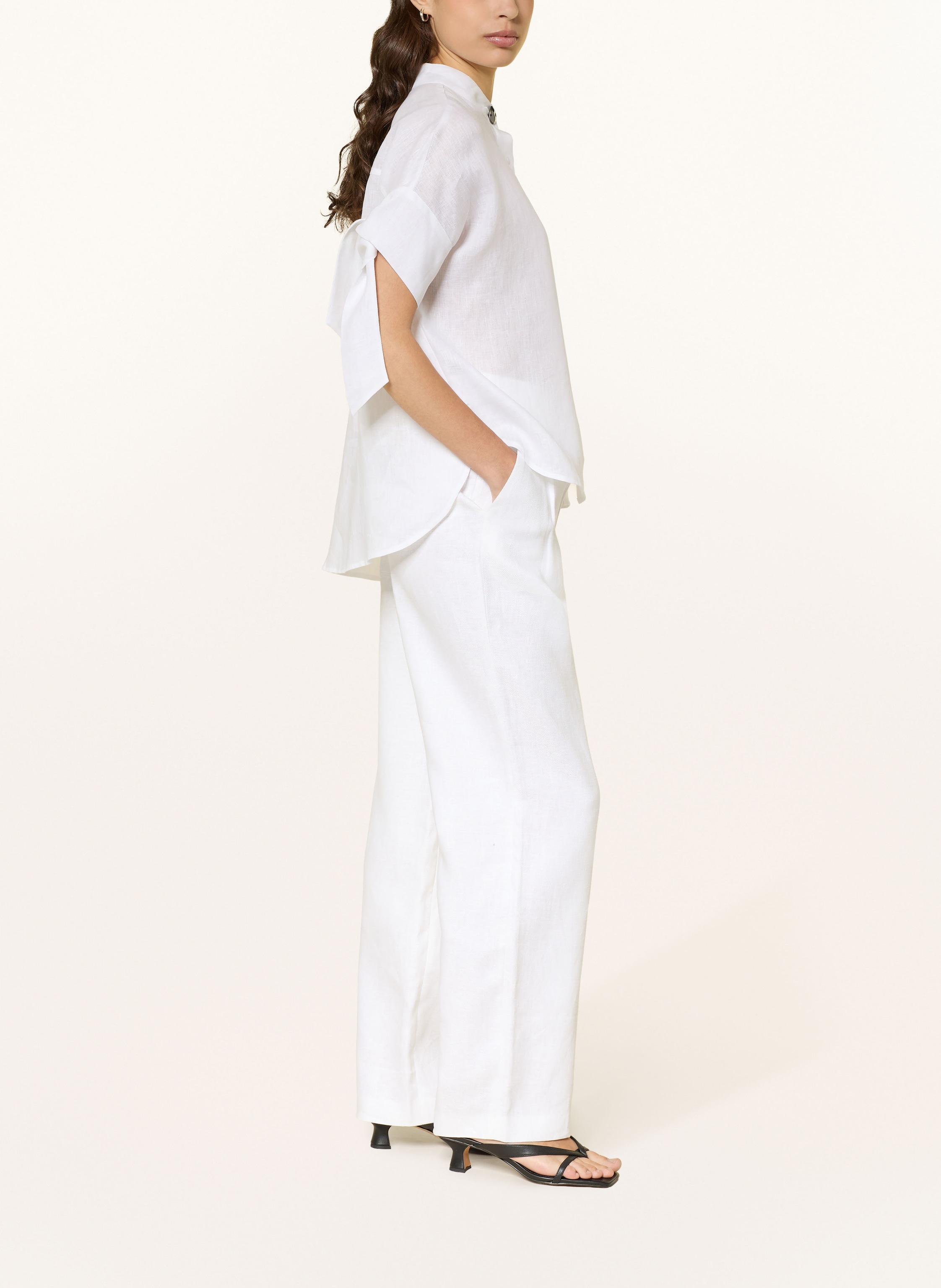 Thumbnail - Armani Exchange Marlenehose Aus Leinen weiss