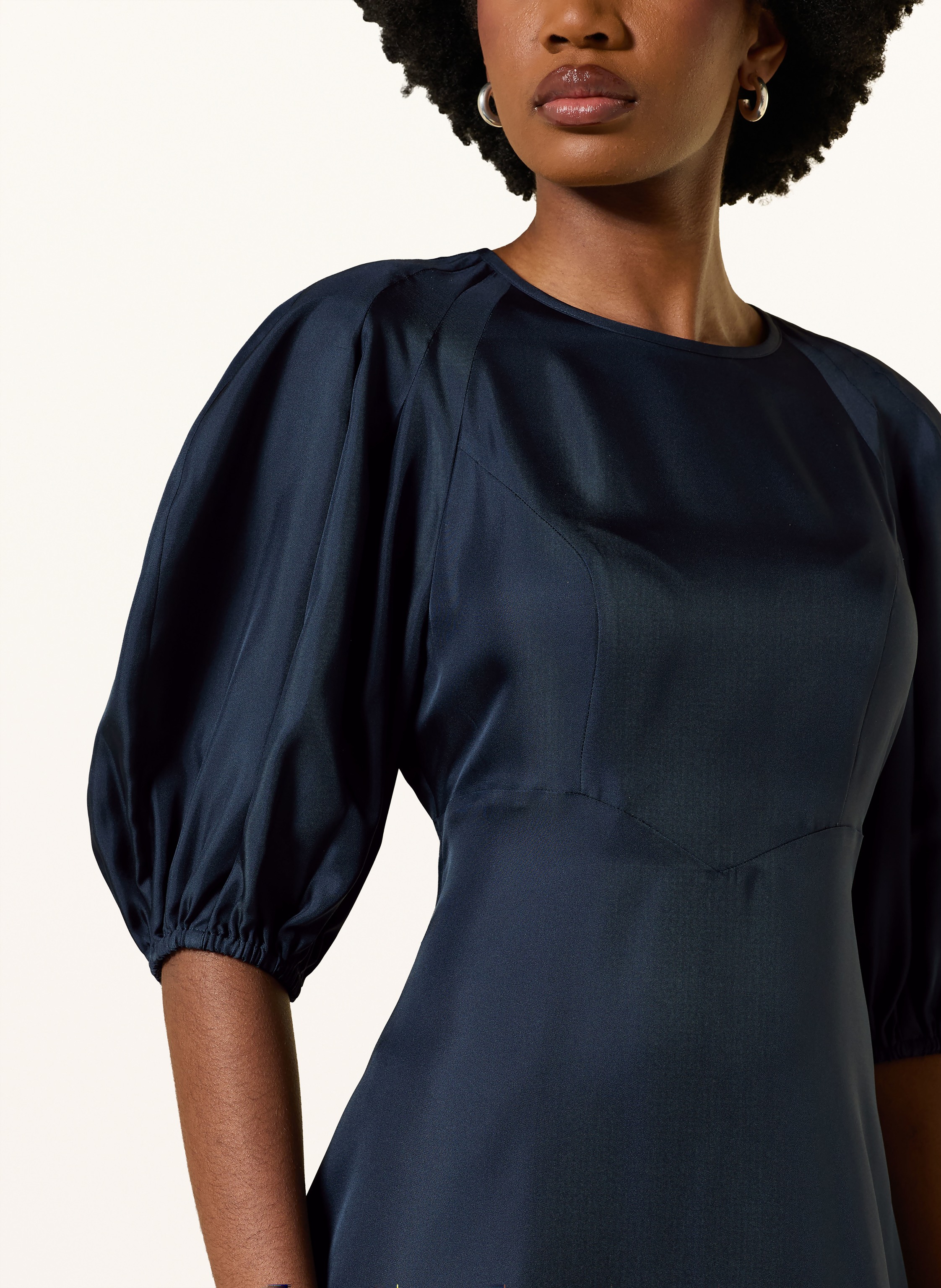 Thumbnail - Mrs & Hugs Seidenkleid Mit 3/4-Arm blau