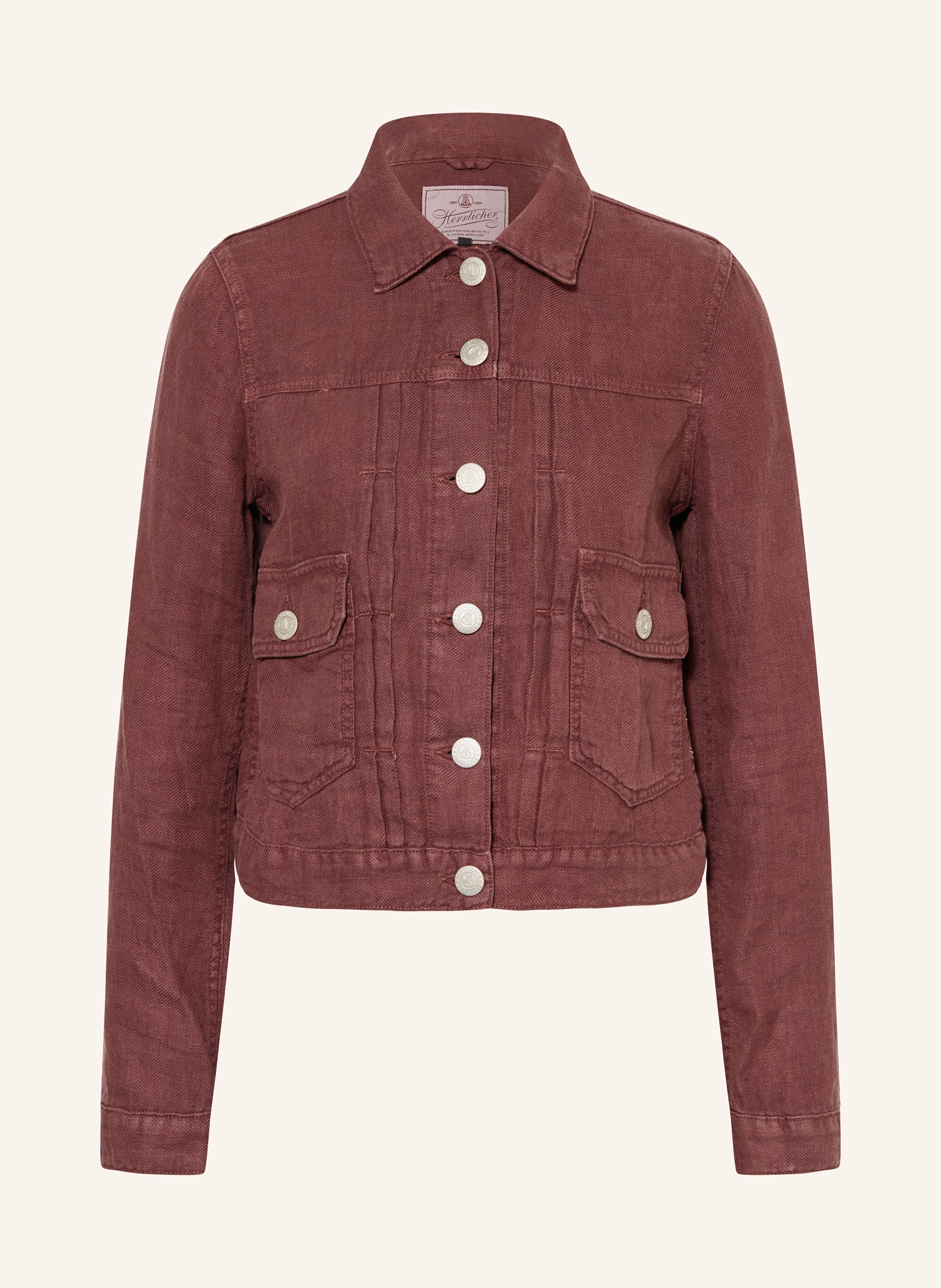 Herrlicher Jacke Dotty Aus Leinen rot