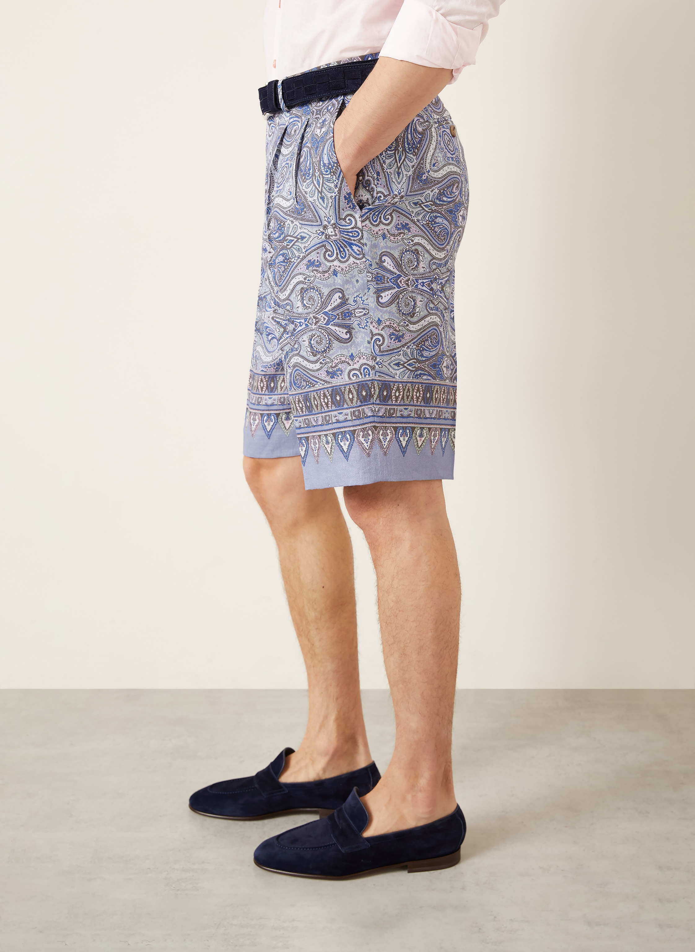 Thumbnail - Etro Leinenshorts blau