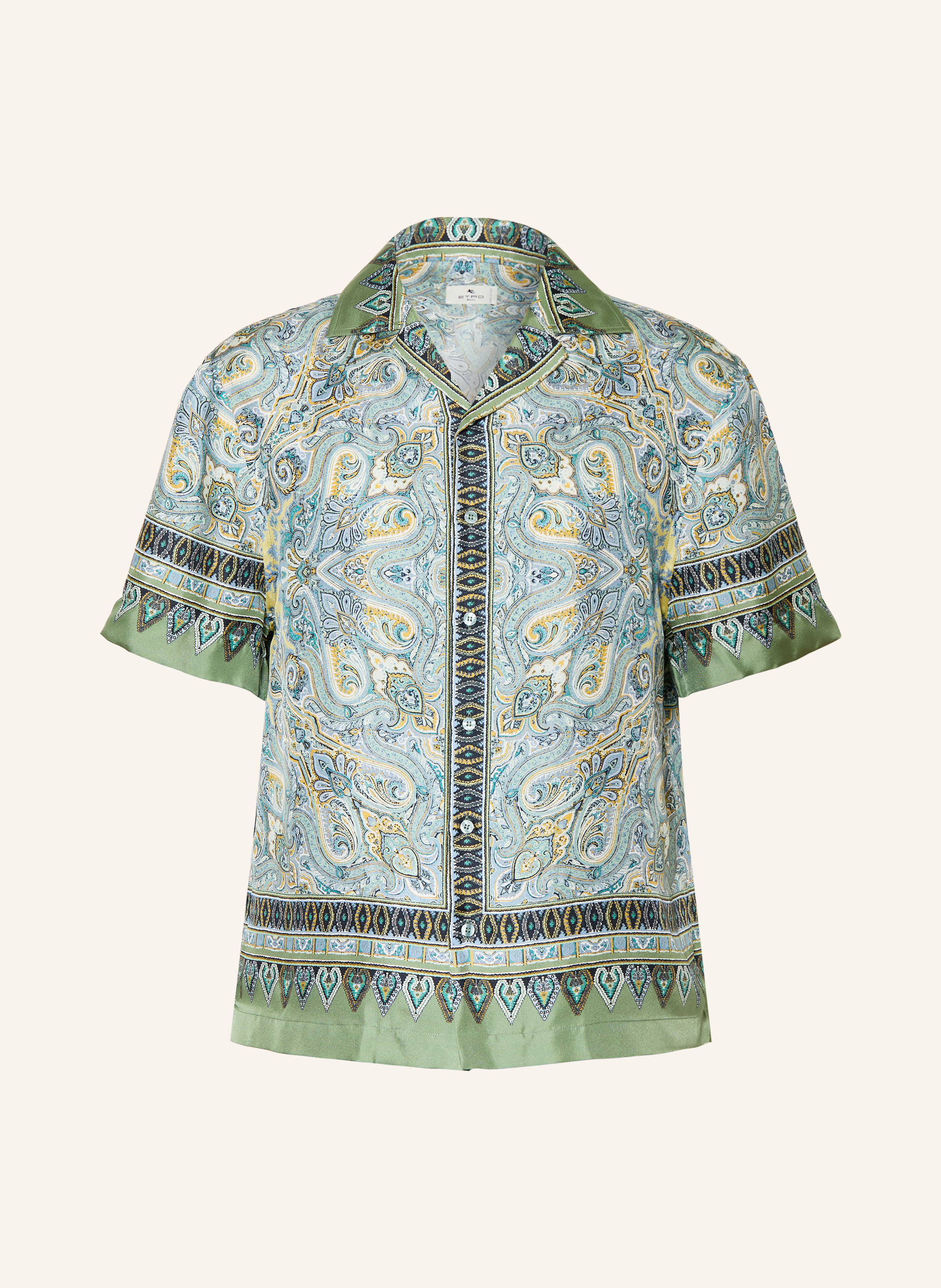 Etro Etro Resorthemd Comfort Fit Aus Seide gruen in BLAUGRAU / OLIV