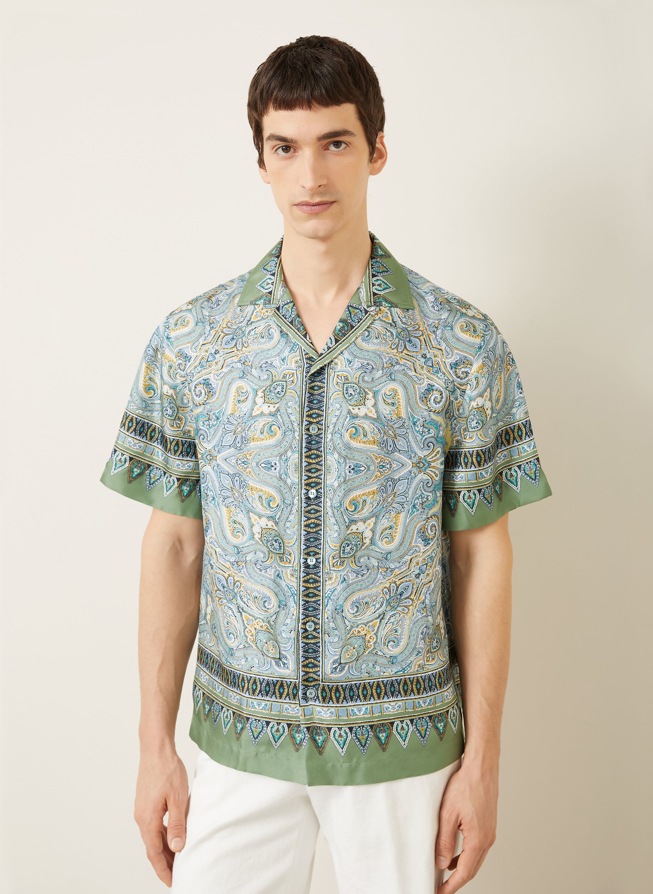 Thumbnail - Etro Resorthemd Comfort Fit Aus Seide gruen