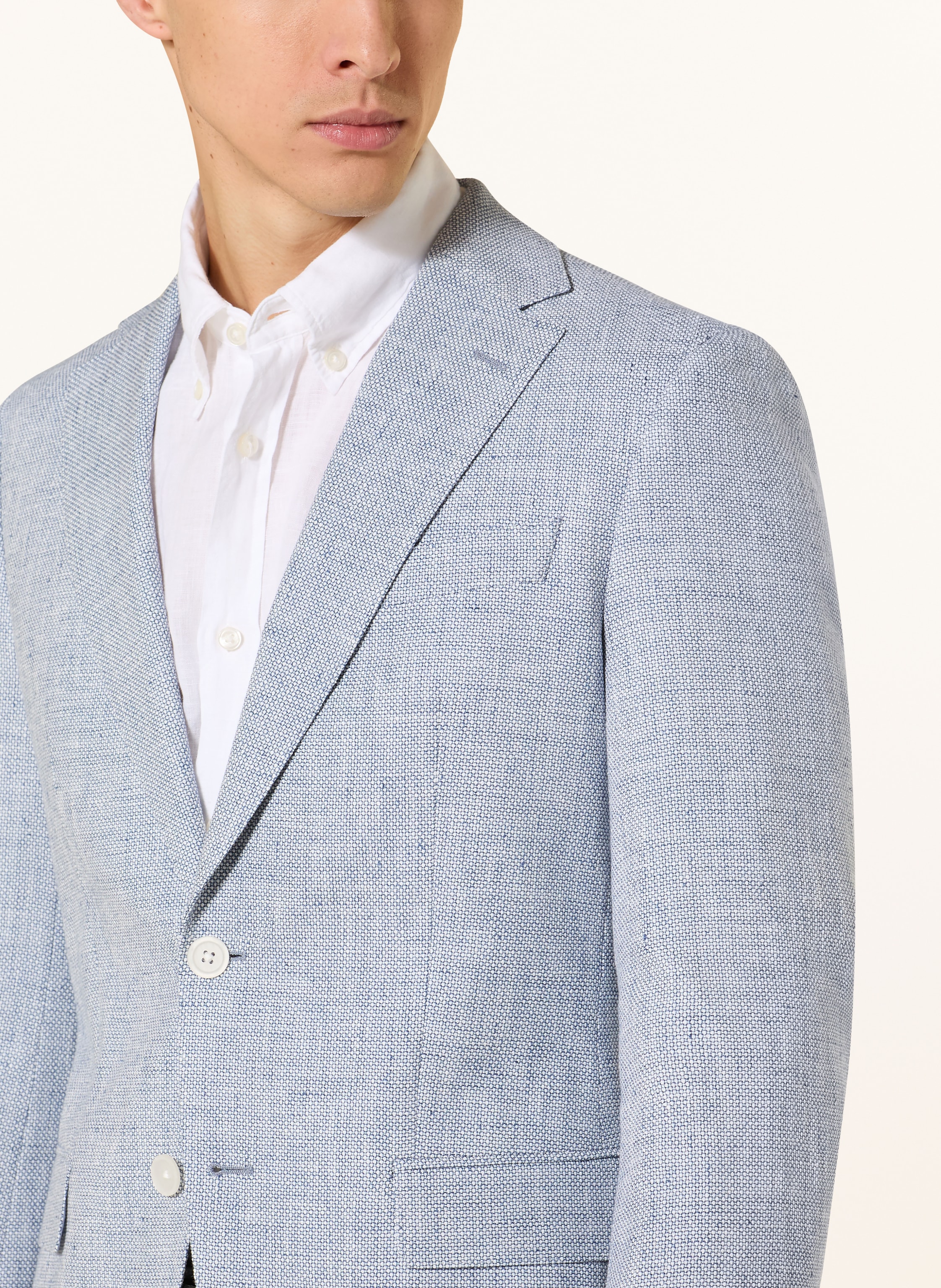 Thumbnail - Boss Sakko Hutson Regular Fit Mit Leinen blau