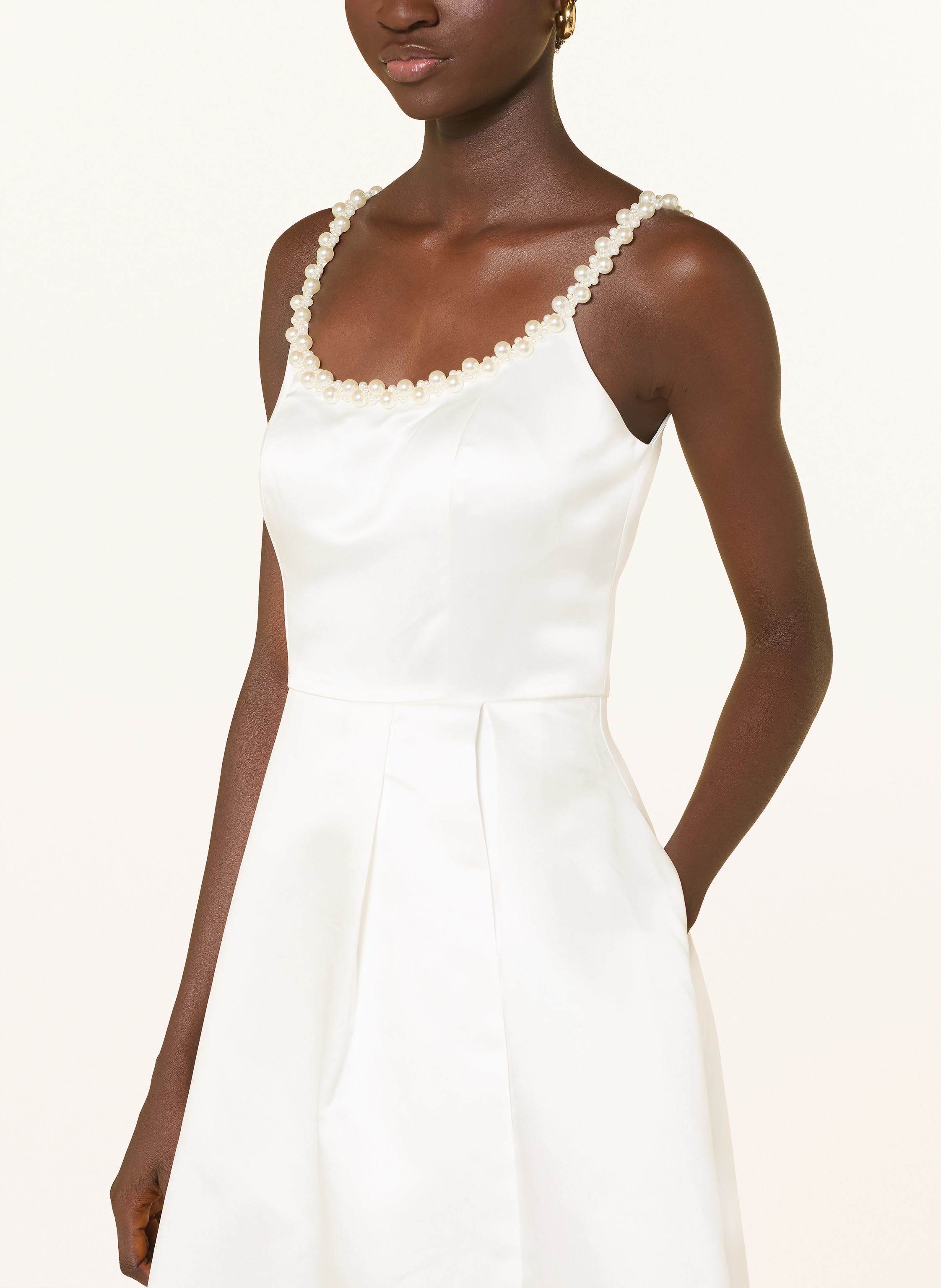 Thumbnail - Apart Abendkleid Aus Satin Mit Schmuckperlen weiss