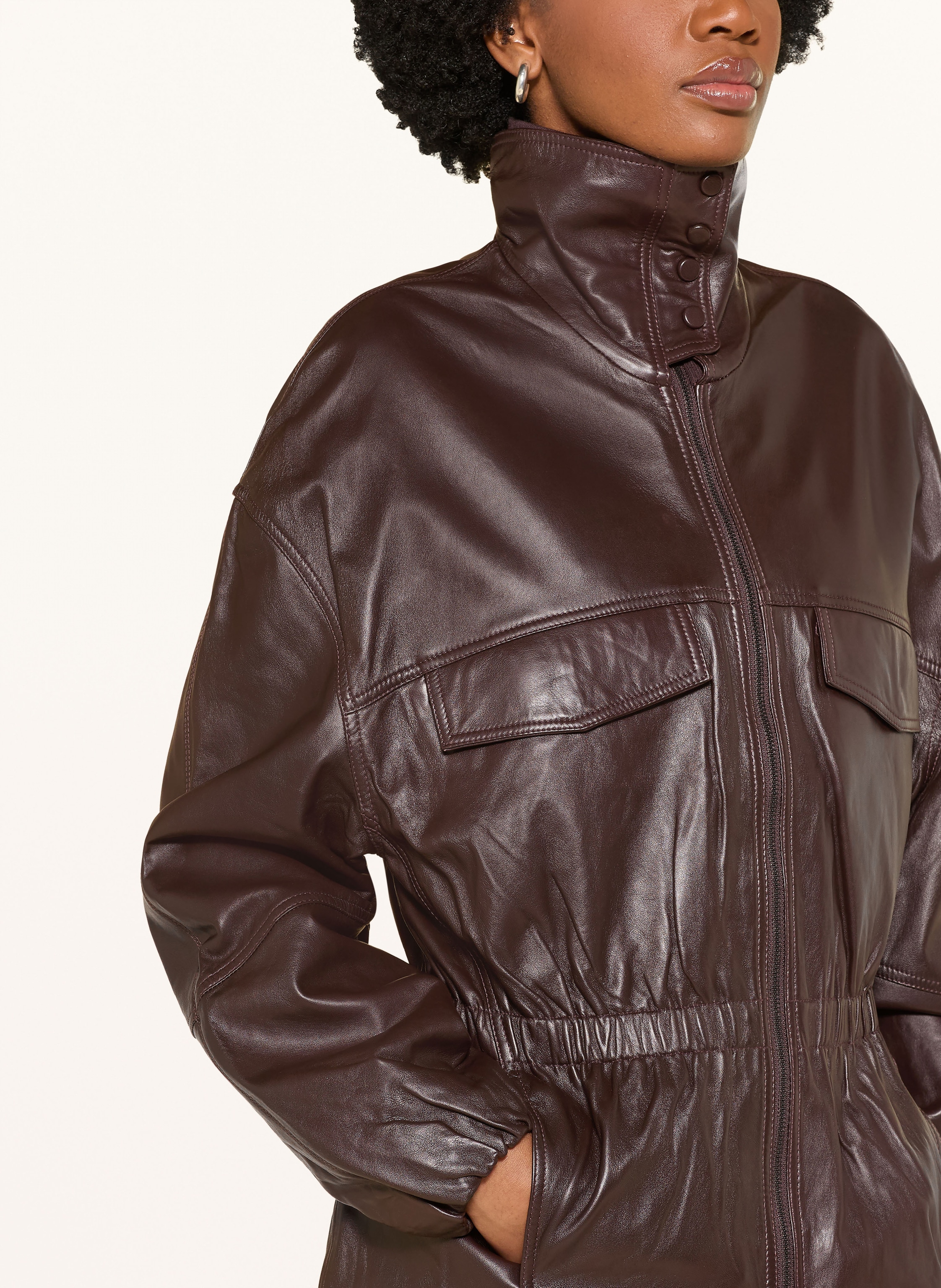 Thumbnail - The Frankie Shop Lederjacke Carnaby rot