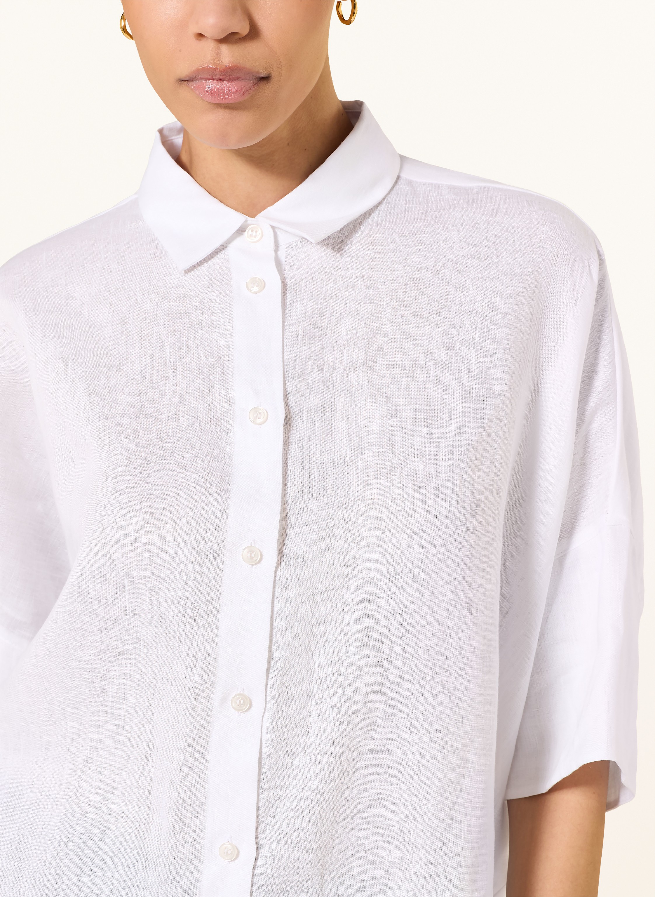 Thumbnail - Robert Friedman Hemdbluse Aus Leinen Mit 3/4-Arm weiss