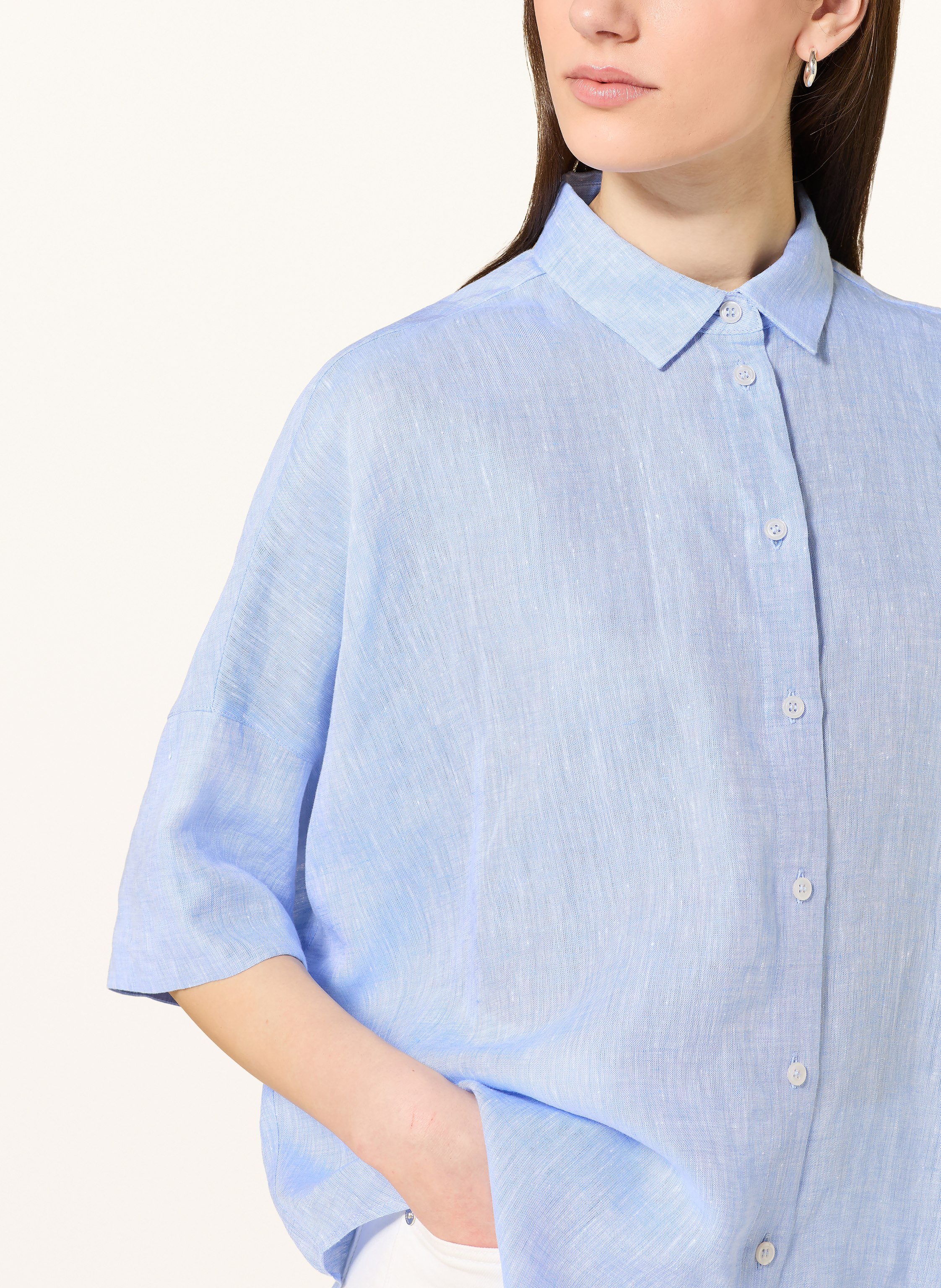 Thumbnail - Robert Friedman Hemdbluse Aus Leinen Mit 3/4-Arm blau