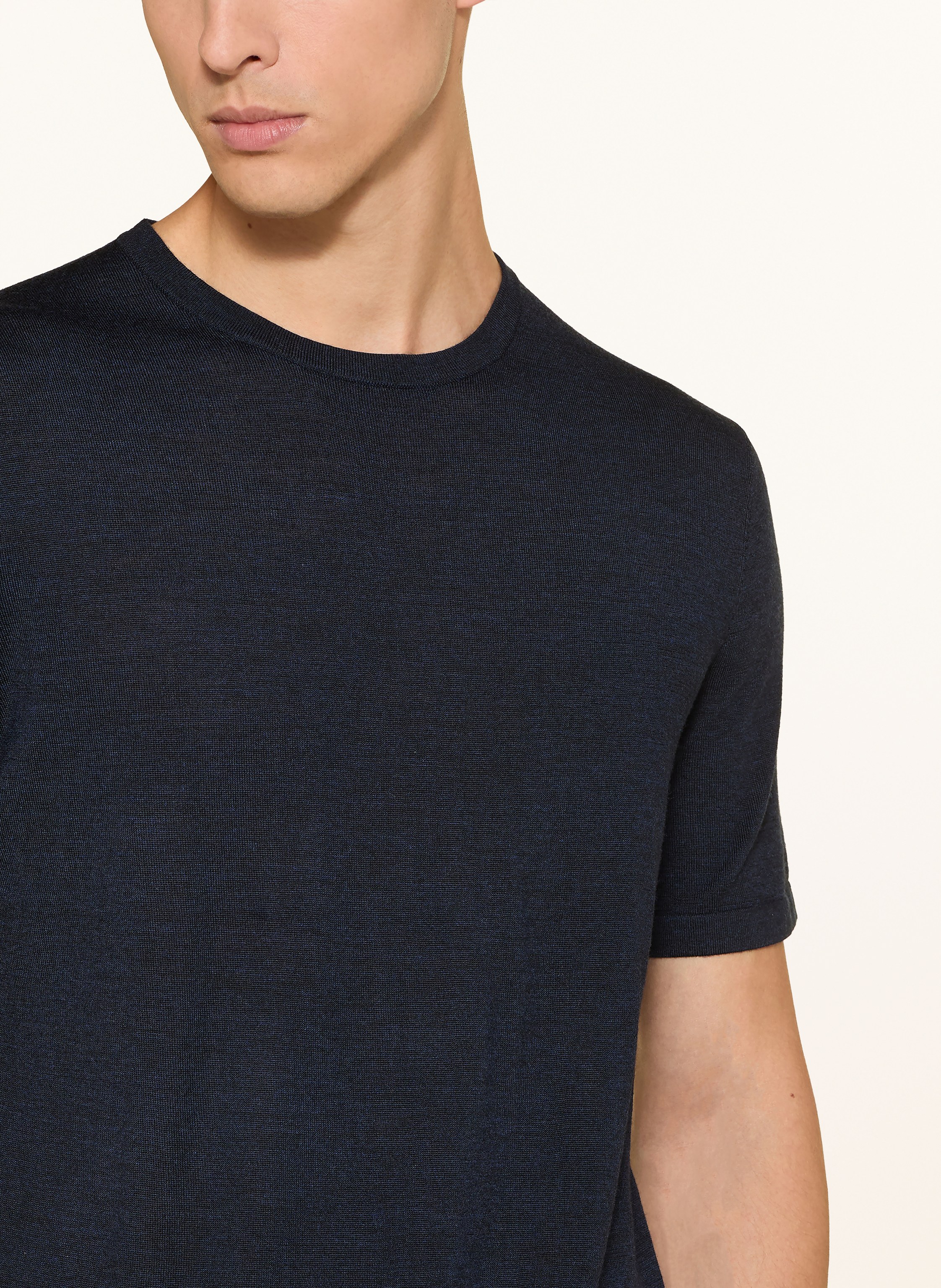 Thumbnail - Tiger Of Sweden Strickshirt Connor Aus Merinowolle blau