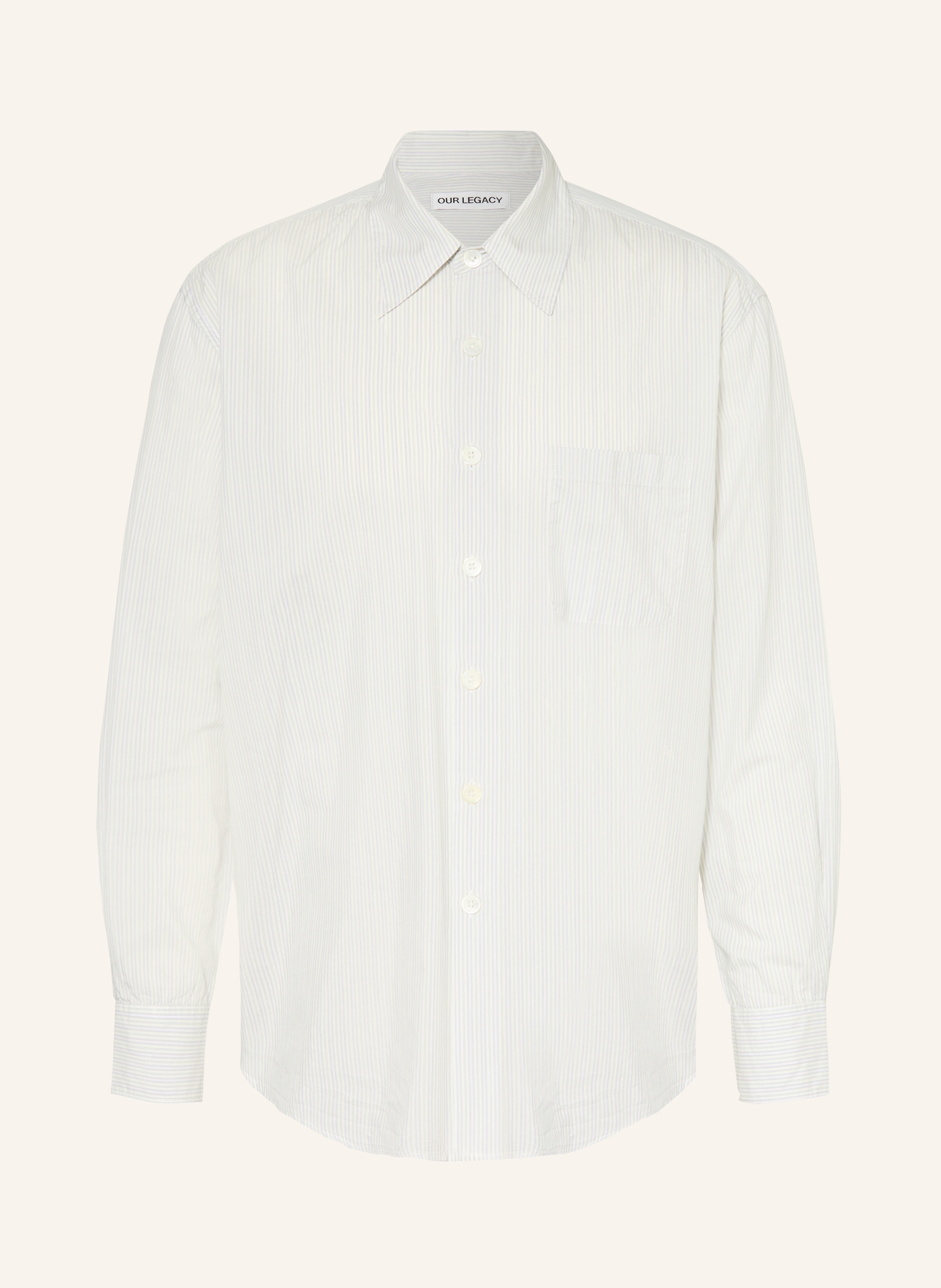 Our Legacy Our Legacy Hemd Comfort Fit weiss in BLAU / ECRU
