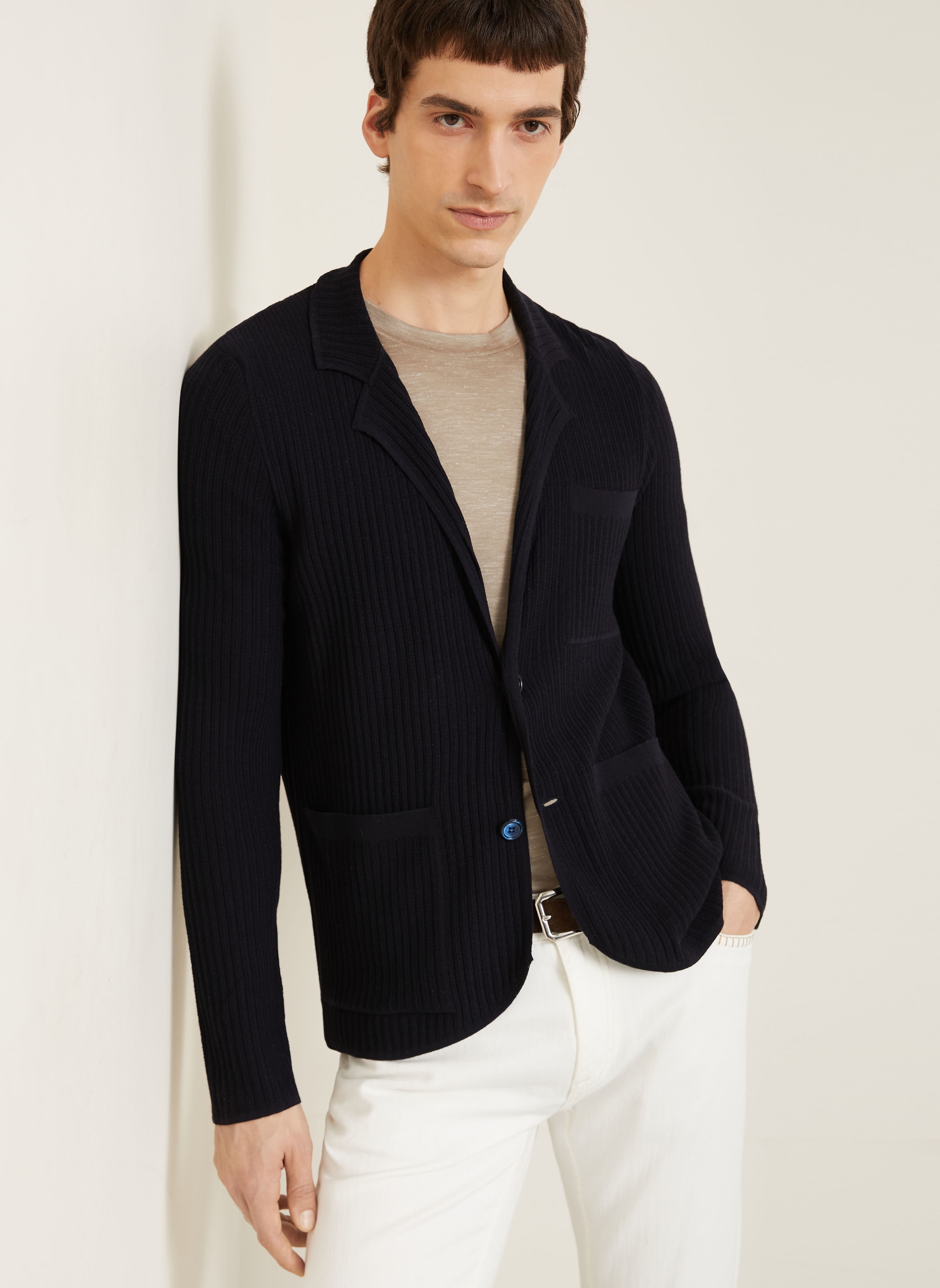 Thumbnail - Brioni Stricksakko Regular Fit blau