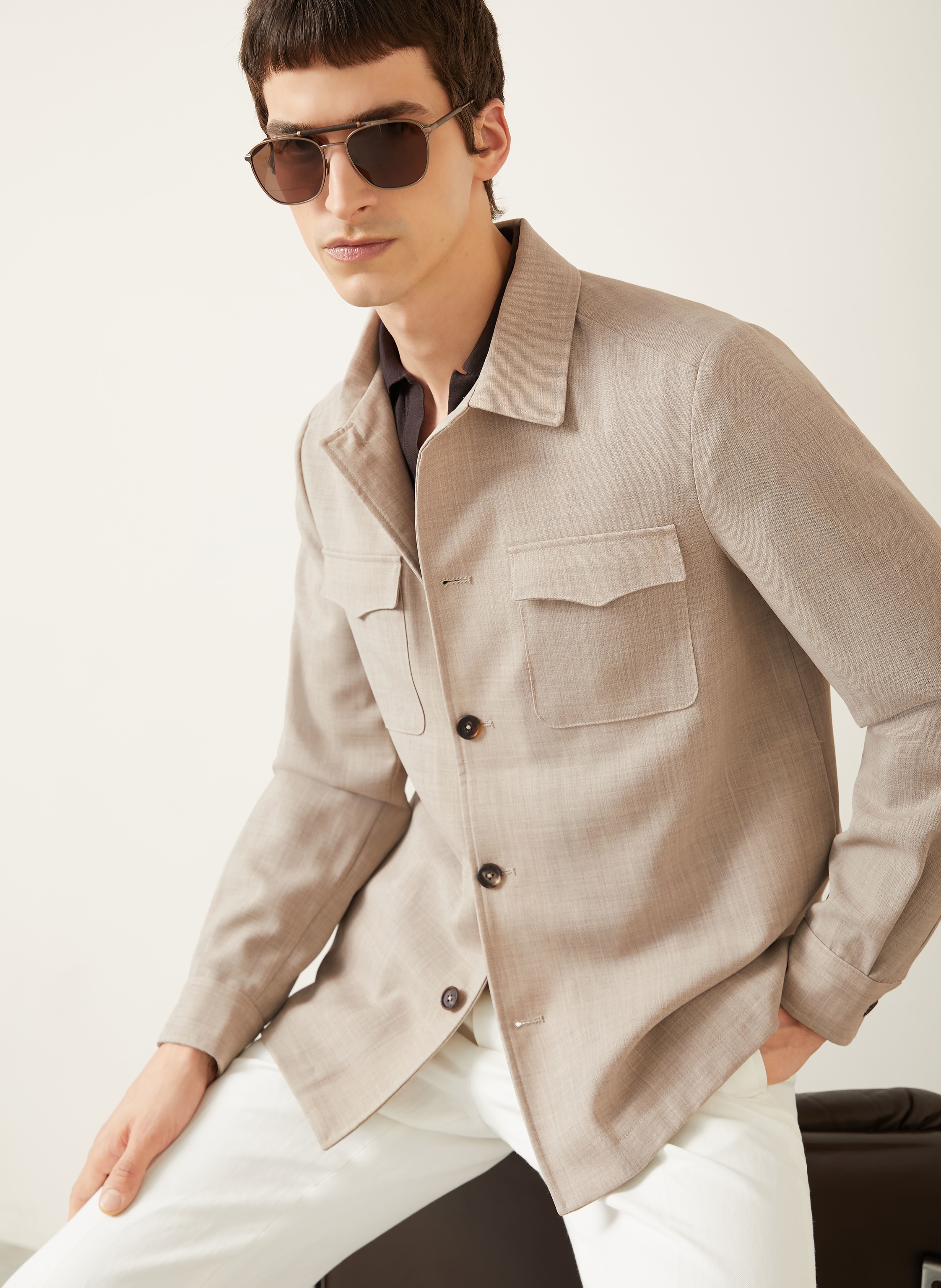 Thumbnail - Fioroni Overshirt beige