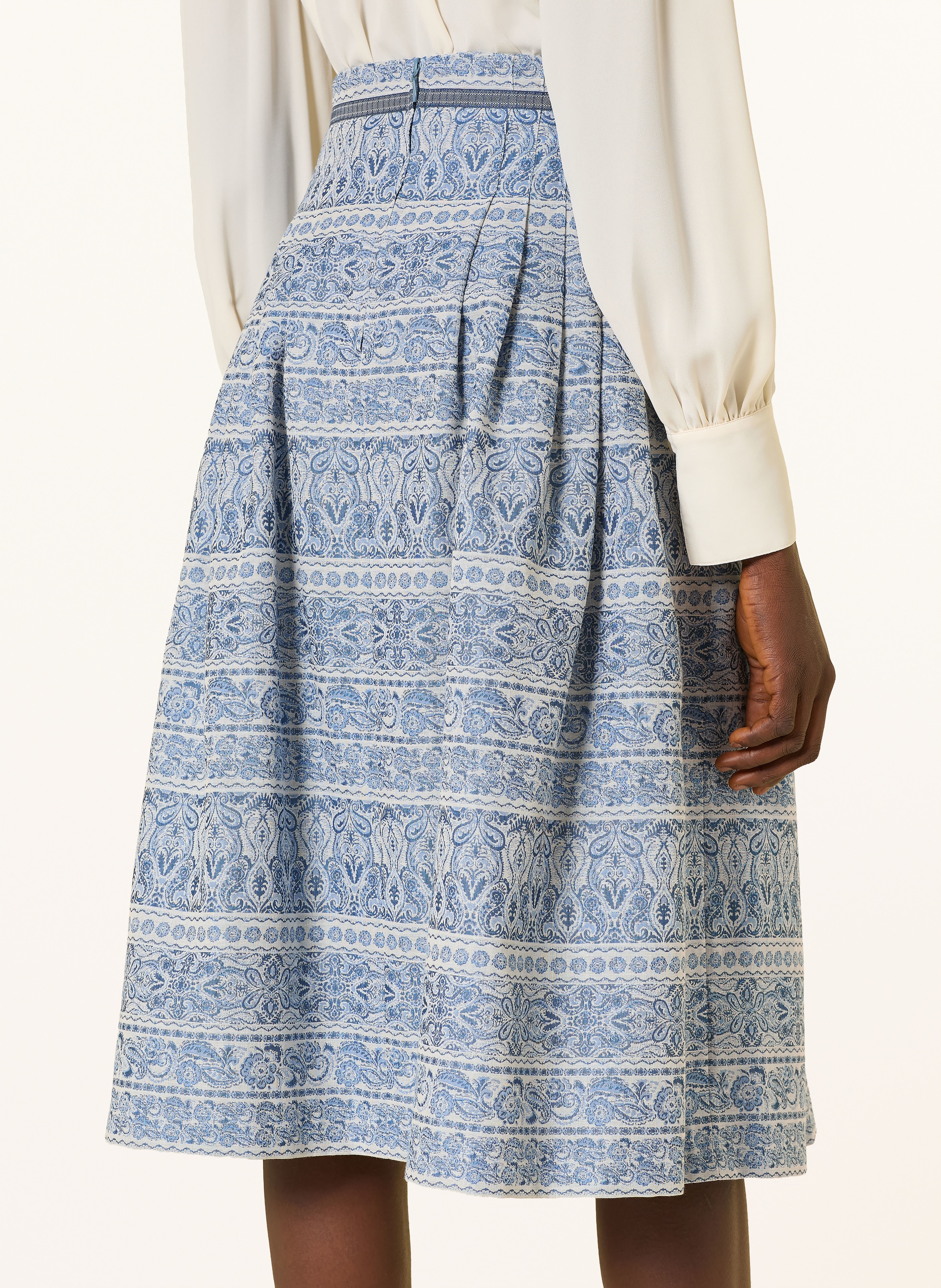 Thumbnail - Hammerschmid Faltenrock Lindau Aus Jacquard blau