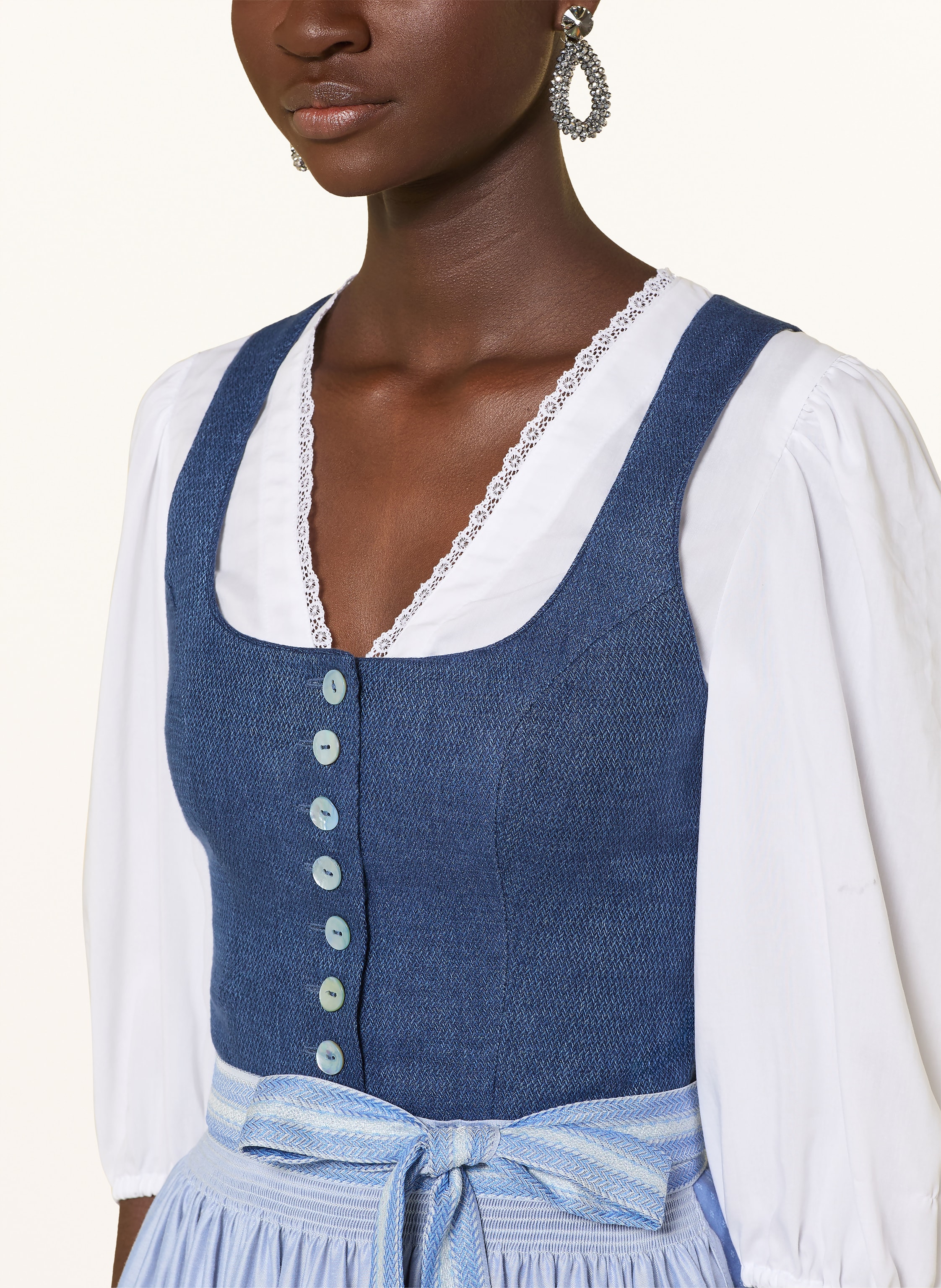 Thumbnail - Hammerschmid Dirndl Koflersee Aus Leinen blau