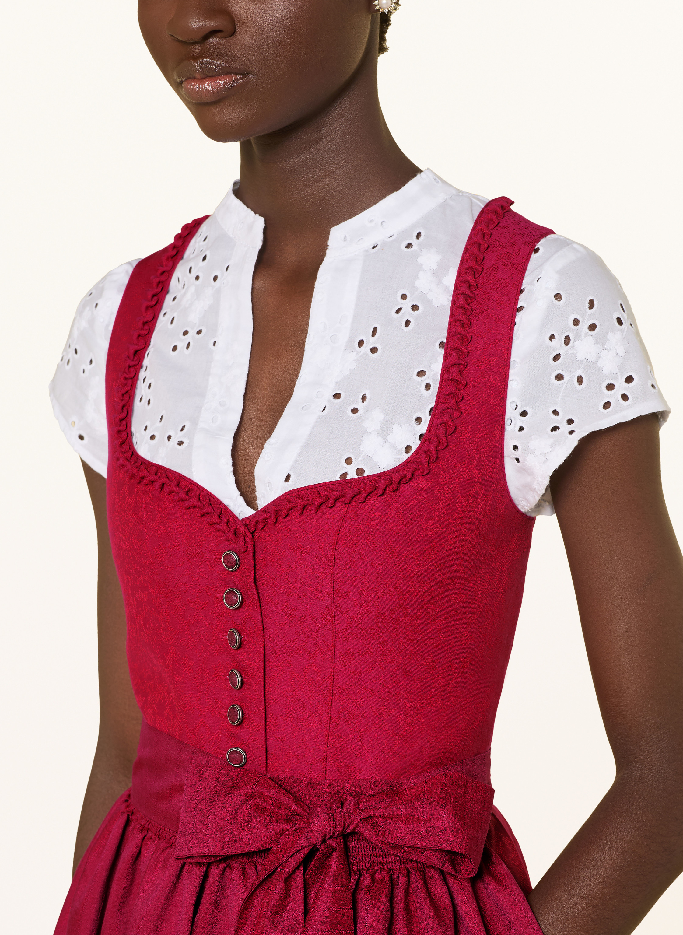 Thumbnail - Hammerschmid Dirndl Rothsee Mit Rüschen rot