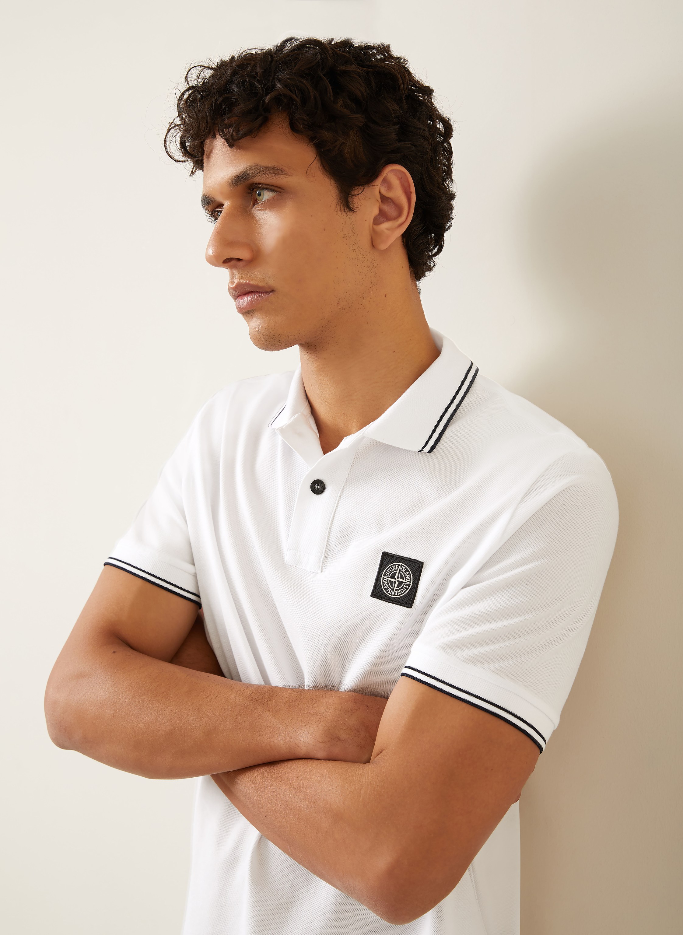 Thumbnail - Stone Island Piqué-Poloshirt weiss