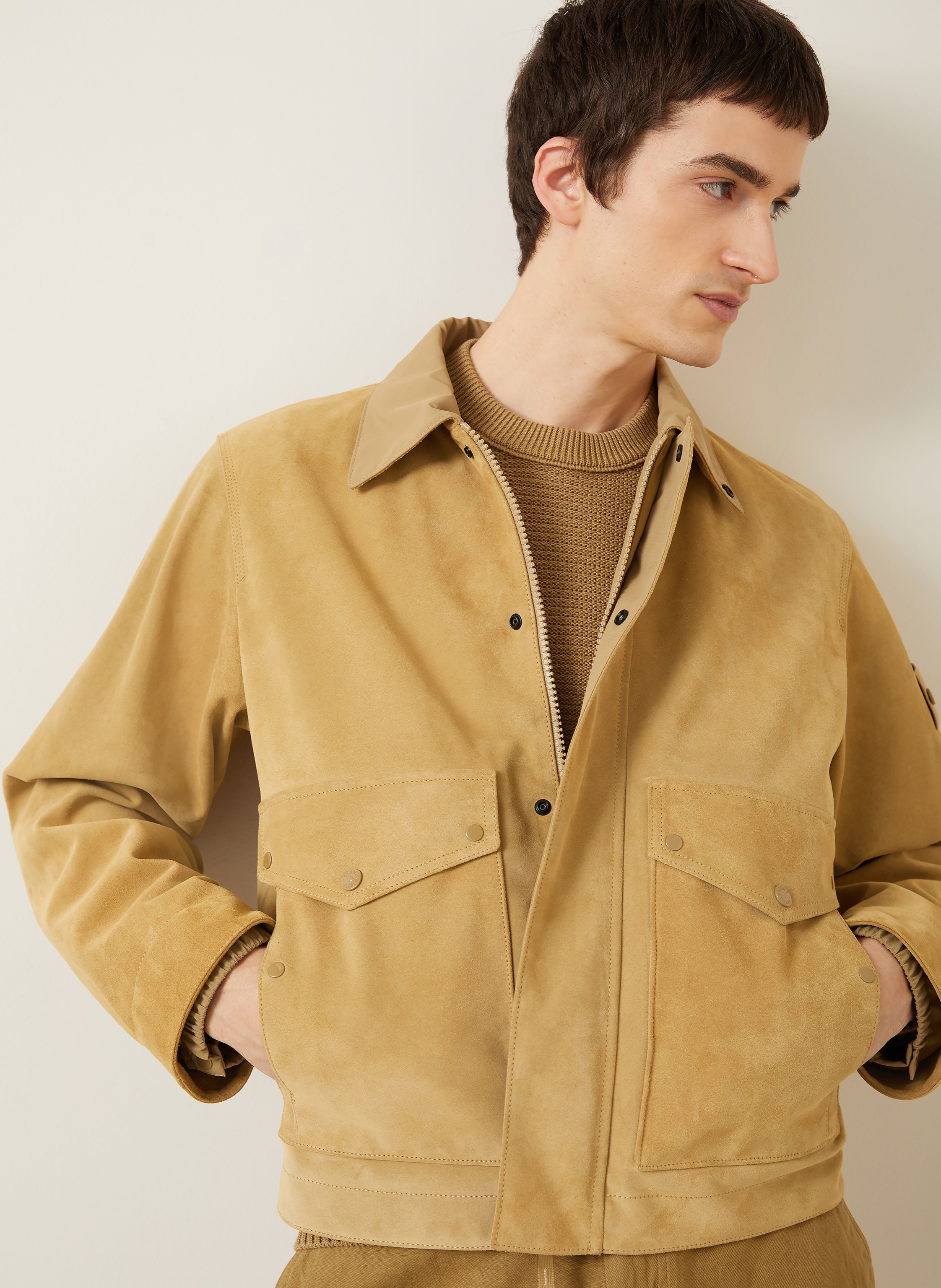 Thumbnail - Stone Island Lederjacke beige