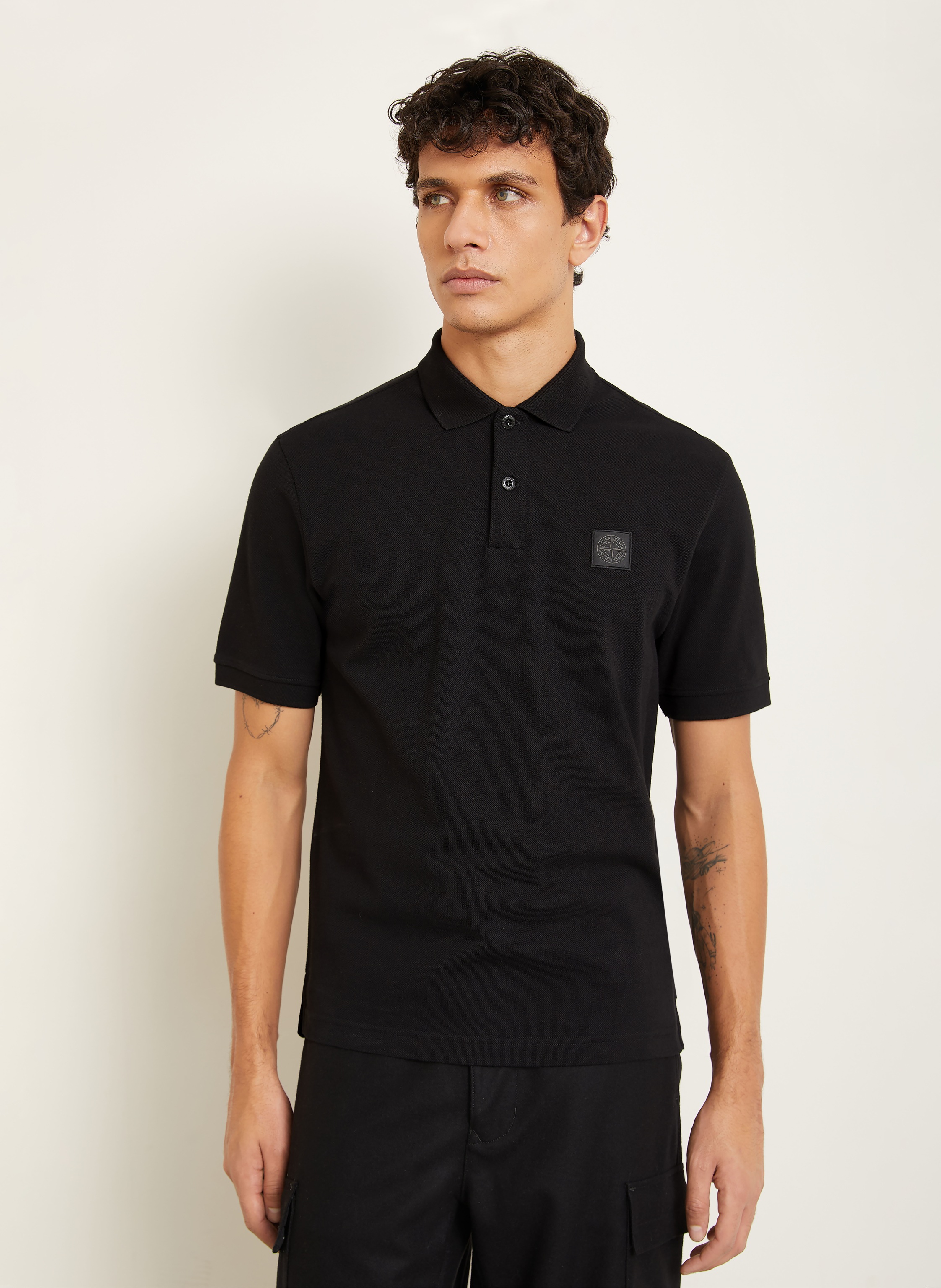 Thumbnail - Stone Island Piqué-Poloshirt schwarz