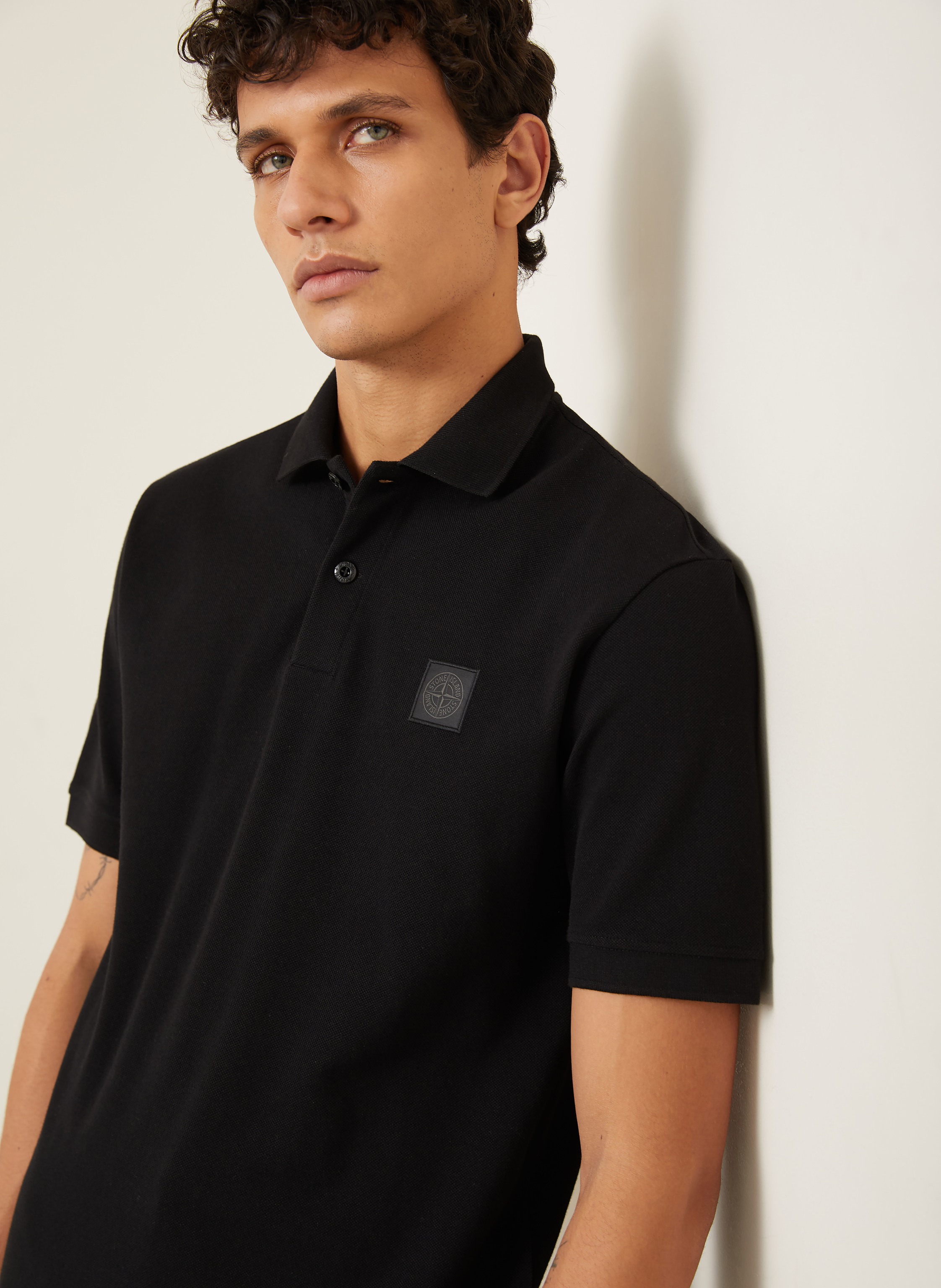 Thumbnail - Stone Island Piqué-Poloshirt schwarz