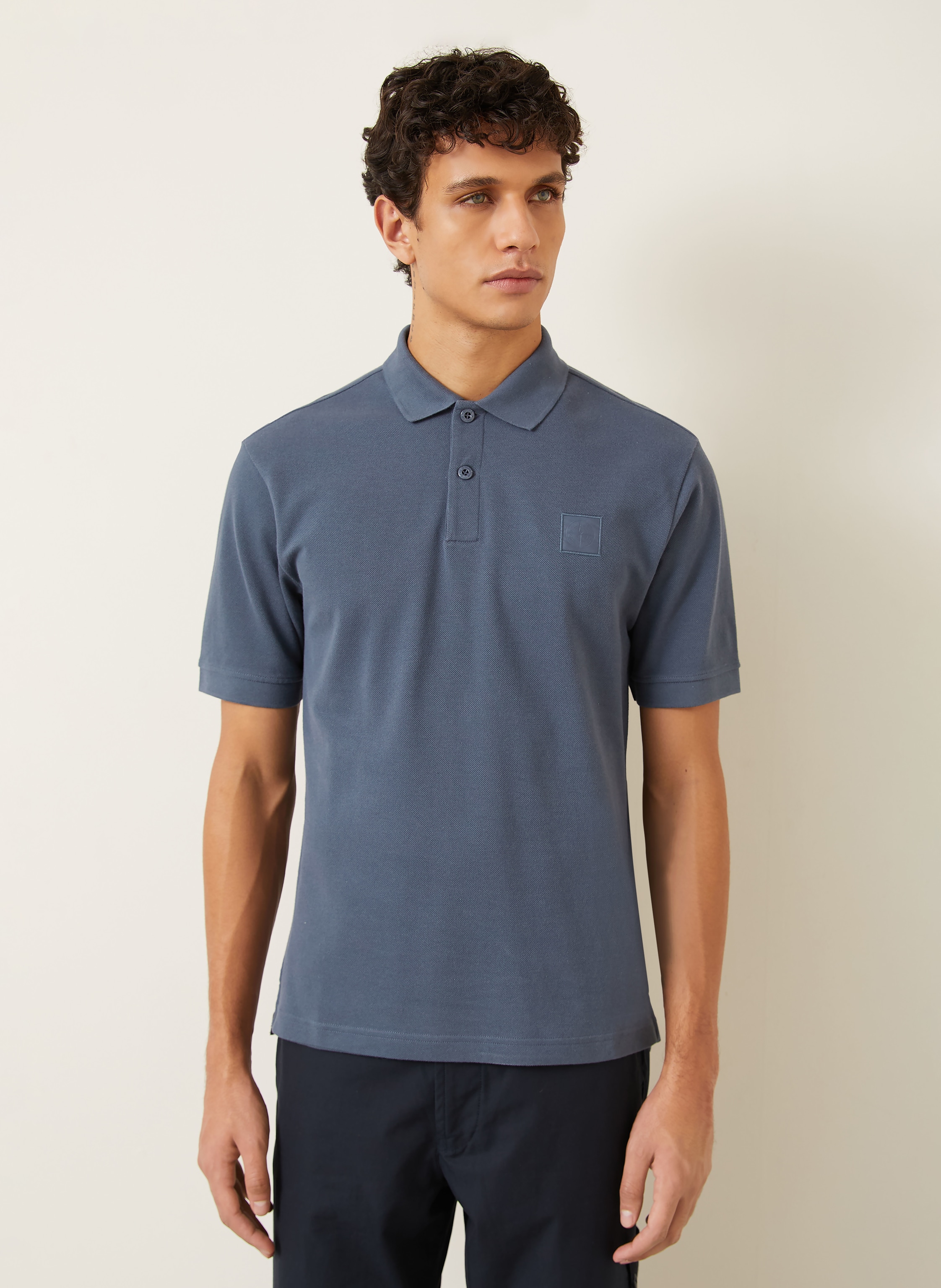 Thumbnail - Stone Island Piqué-Poloshirt Ghost blau