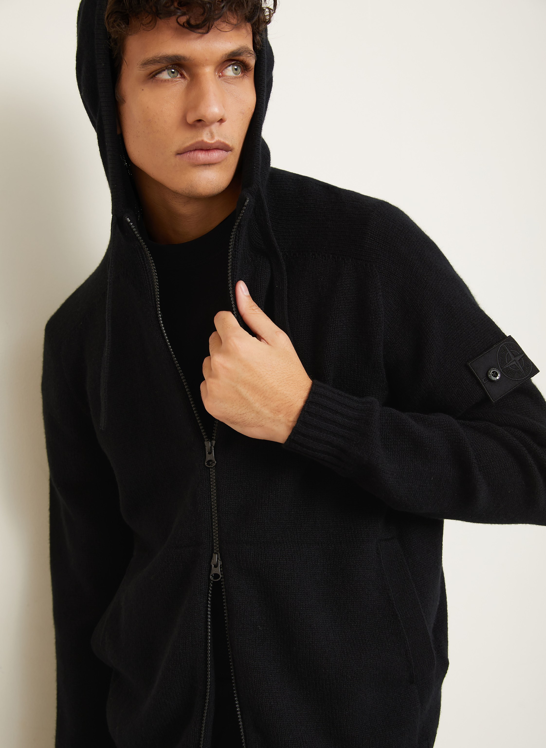 Thumbnail - Stone Island Strickjacke Ghost Aus Cashmere schwarz