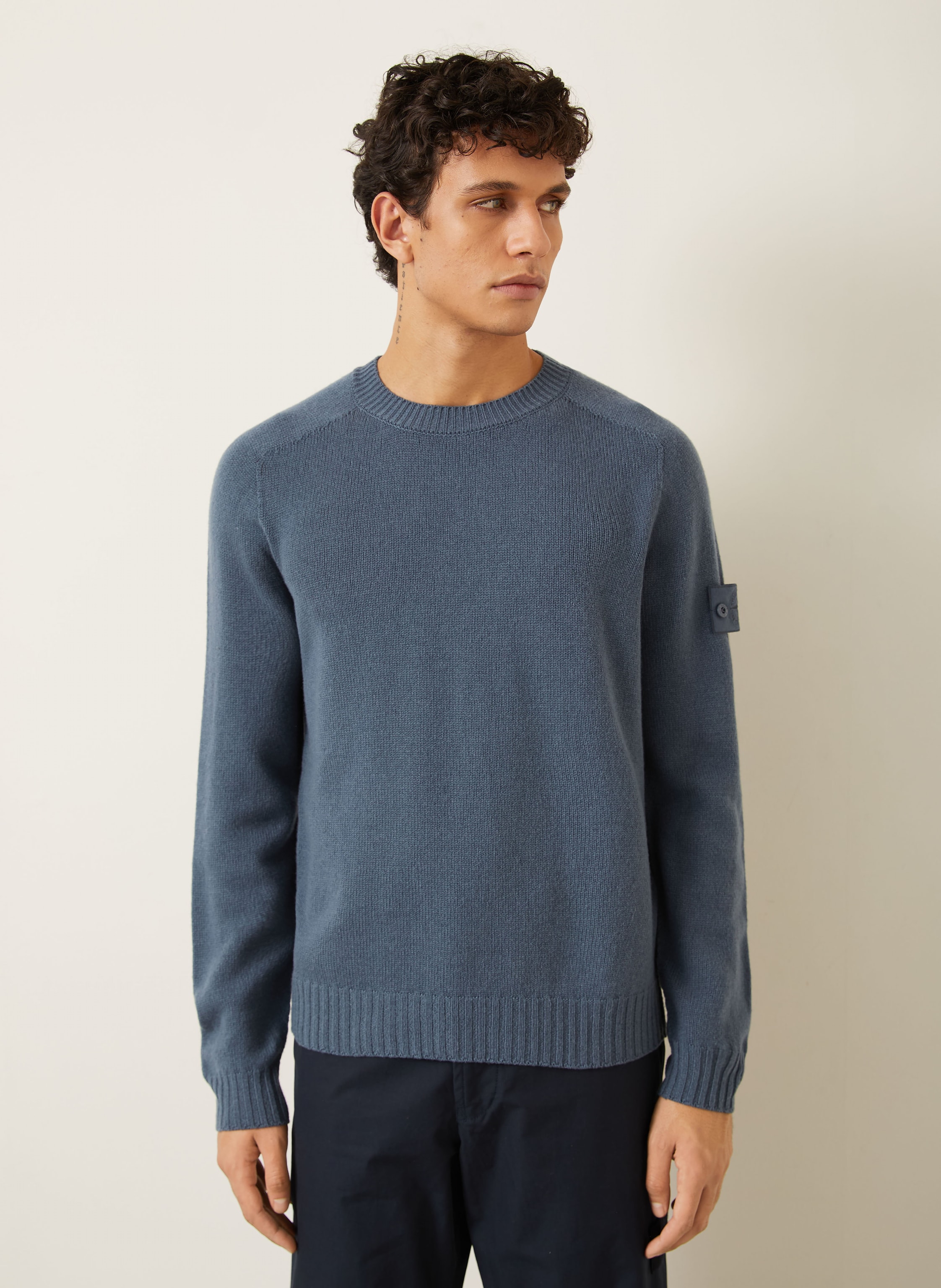 Thumbnail - Stone Island Cashmere-Pullover Ghost blau
