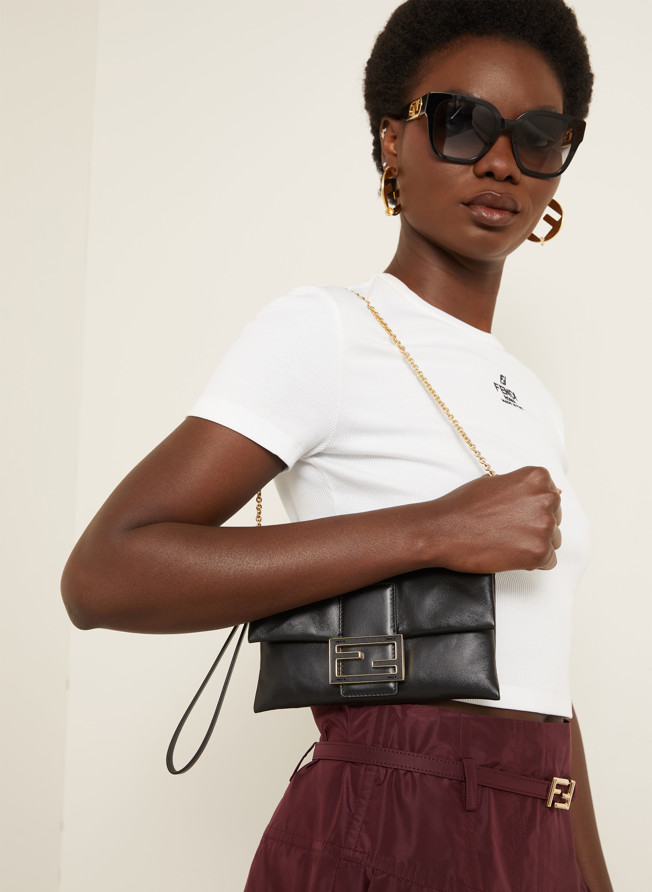 Thumbnail - Fendi Clutch Mamma Baguette schwarz