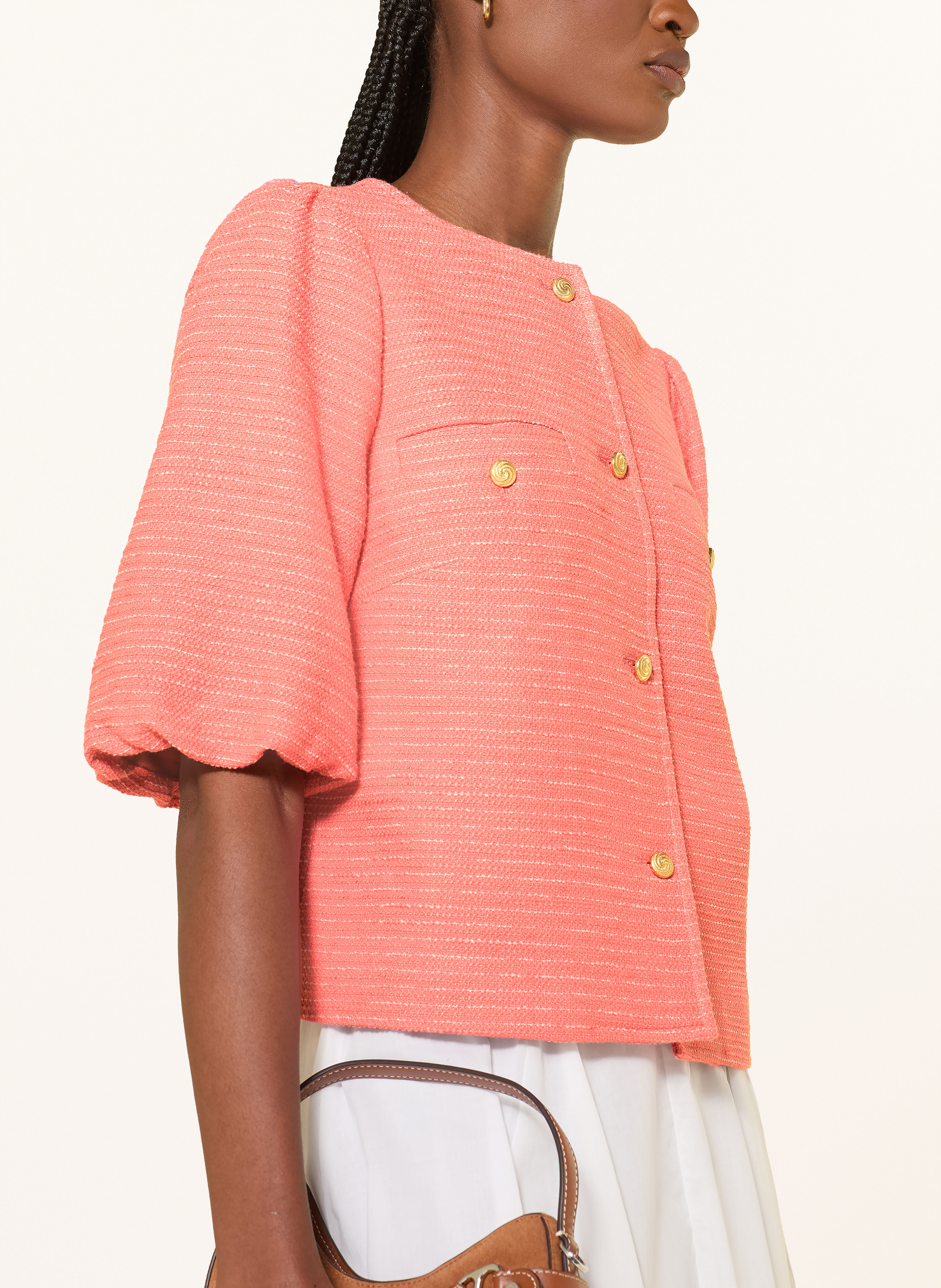 Thumbnail - More & More Bouclé-Jacke pink