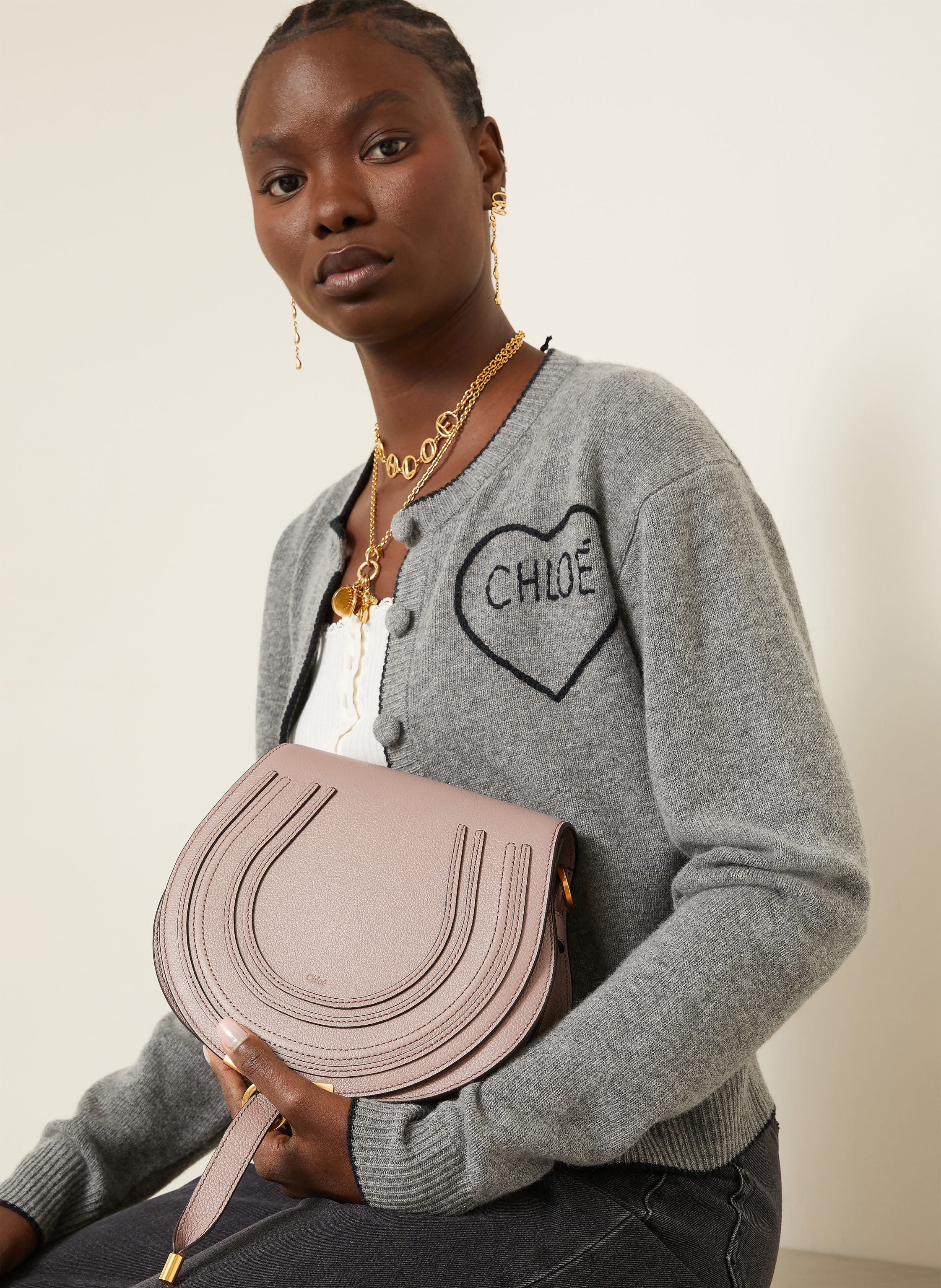 Thumbnail - Chloé Umhängetasche Marcie lila