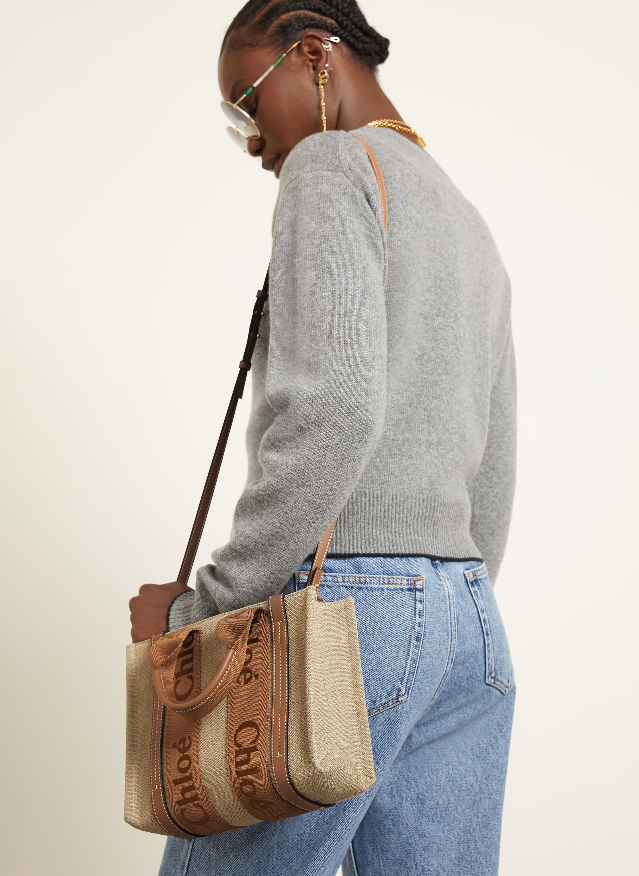 Thumbnail - Chloé Handtasche Woody beige