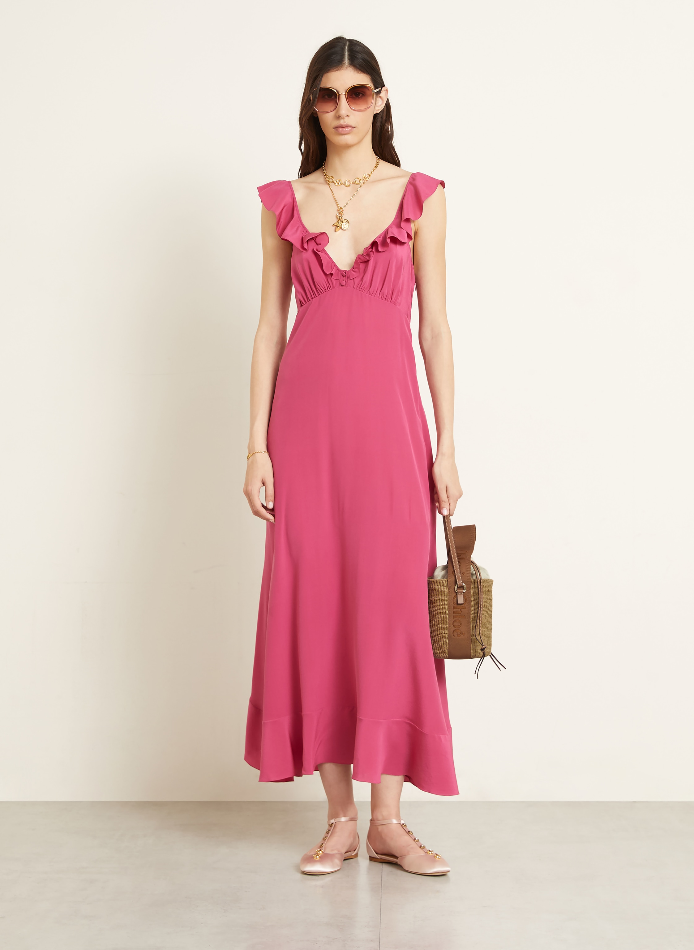 Thumbnail - Chloé Beuteltasche Woddy beige