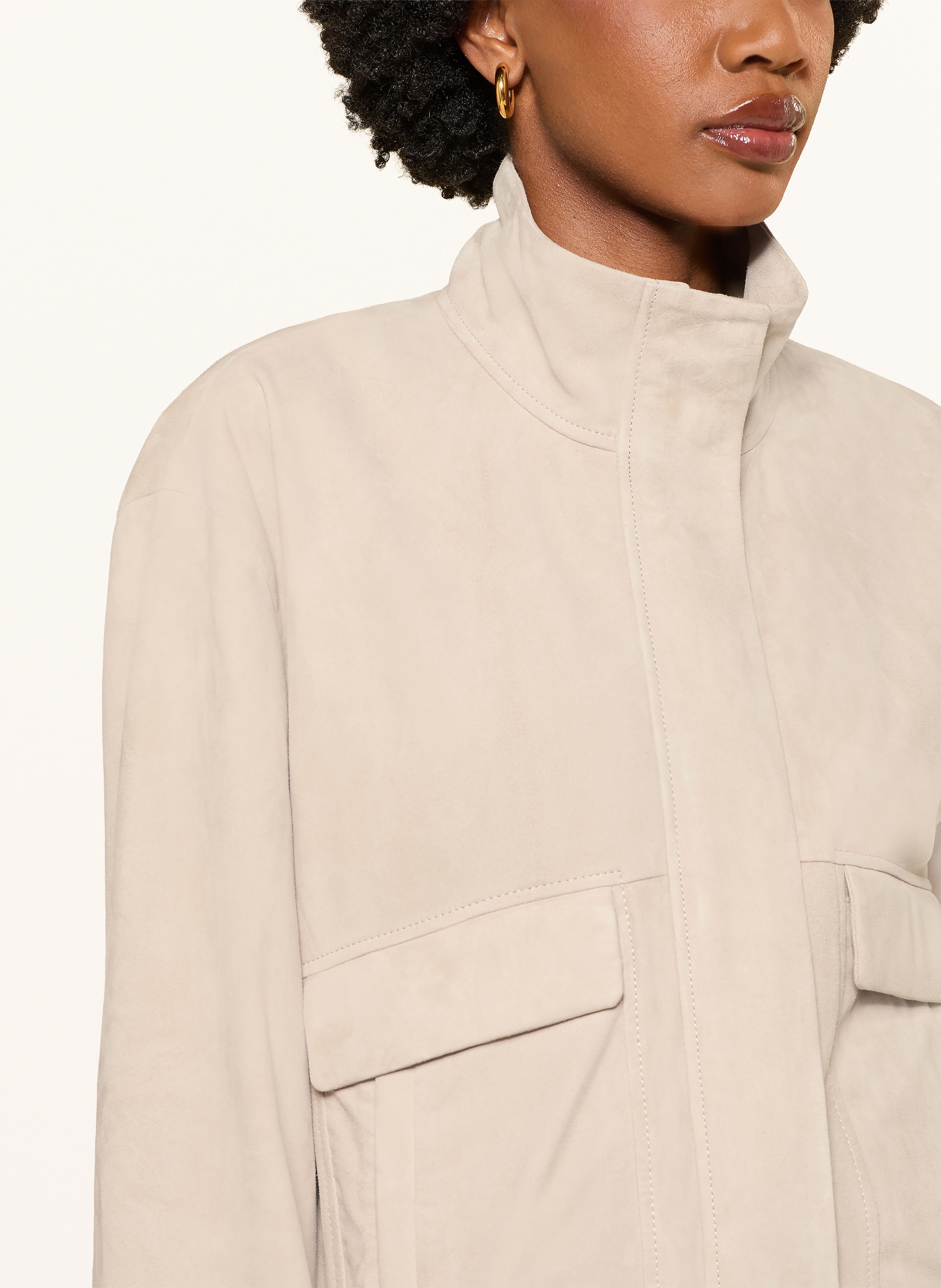 Thumbnail - Mrs & Hugs Lederjacke grau