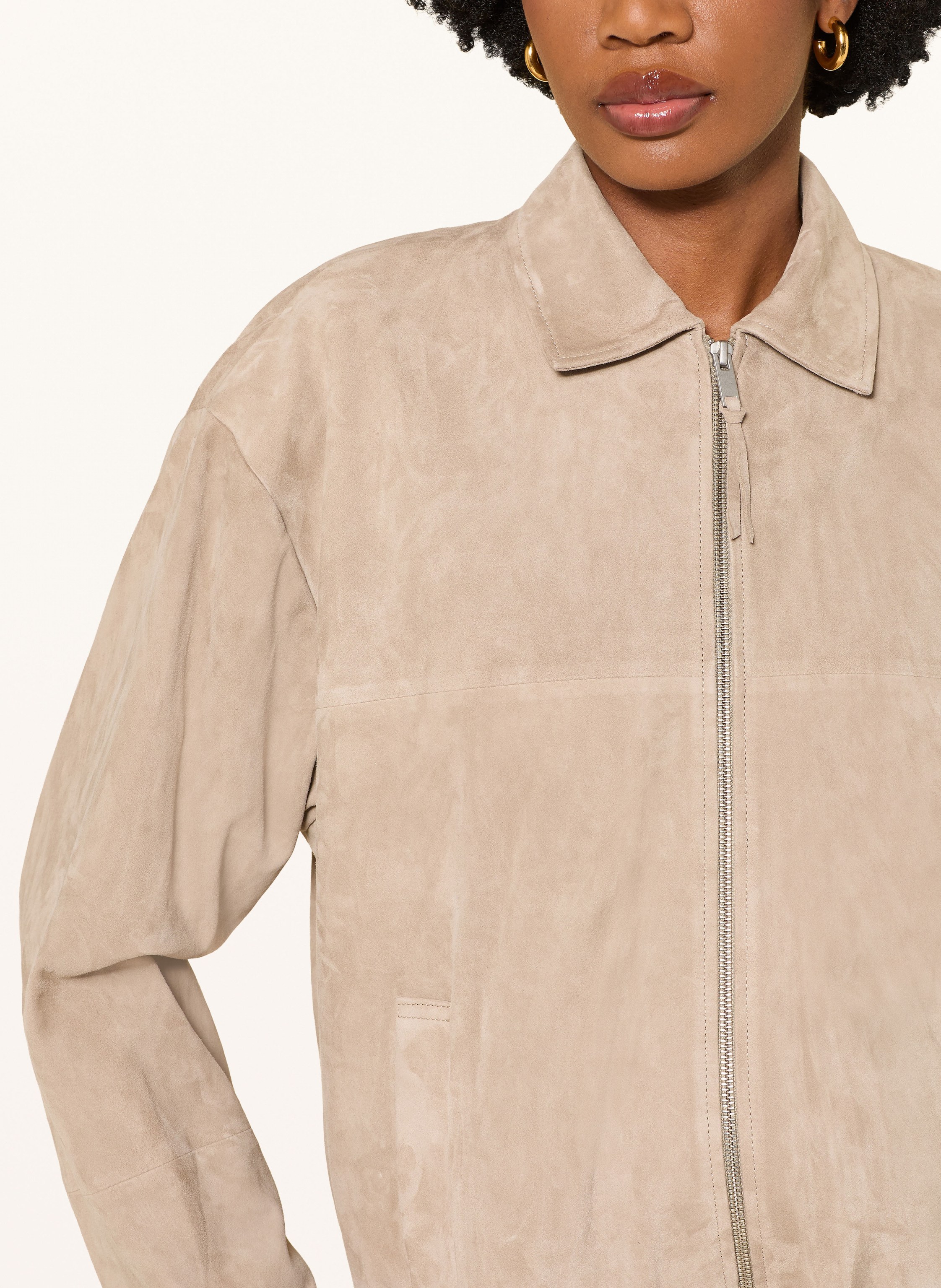 Thumbnail - Mrs & Hugs Lederjacke beige