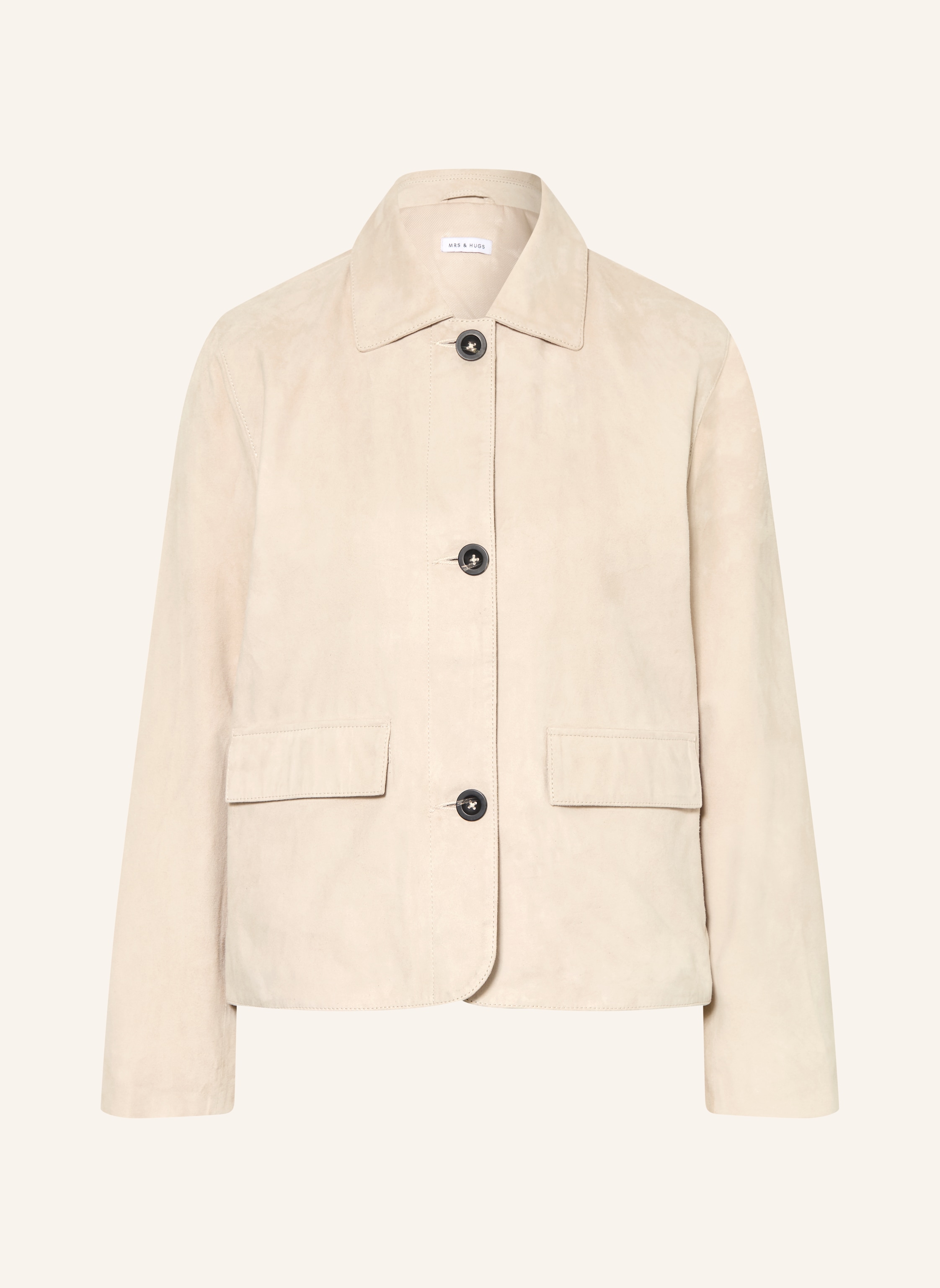 Mrs & Hugs Lederjacke grau
