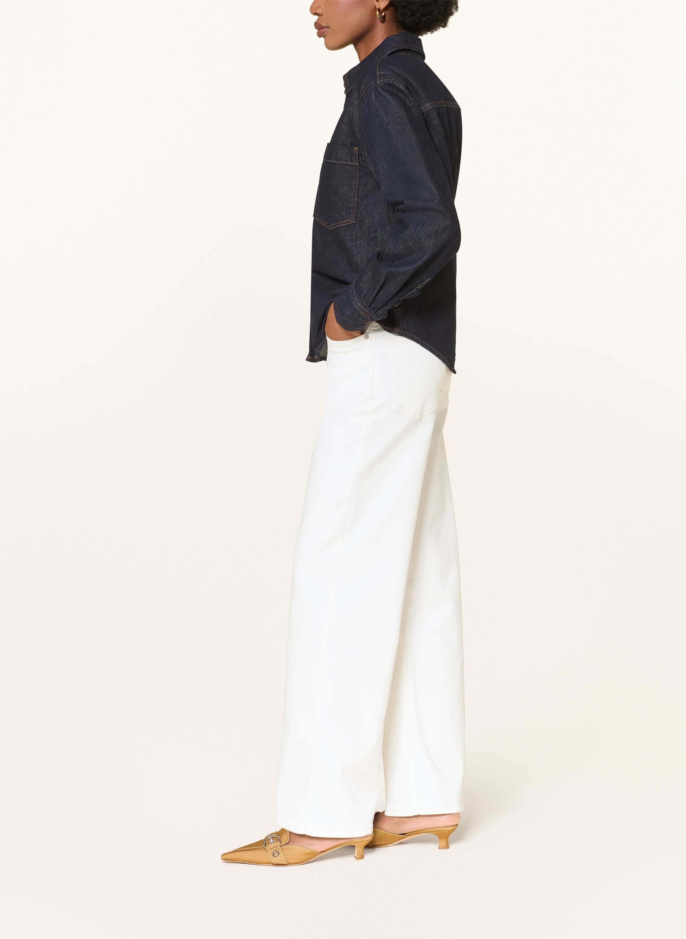 Thumbnail - Frame Straight Jeans Le Slim Palazzo weiss