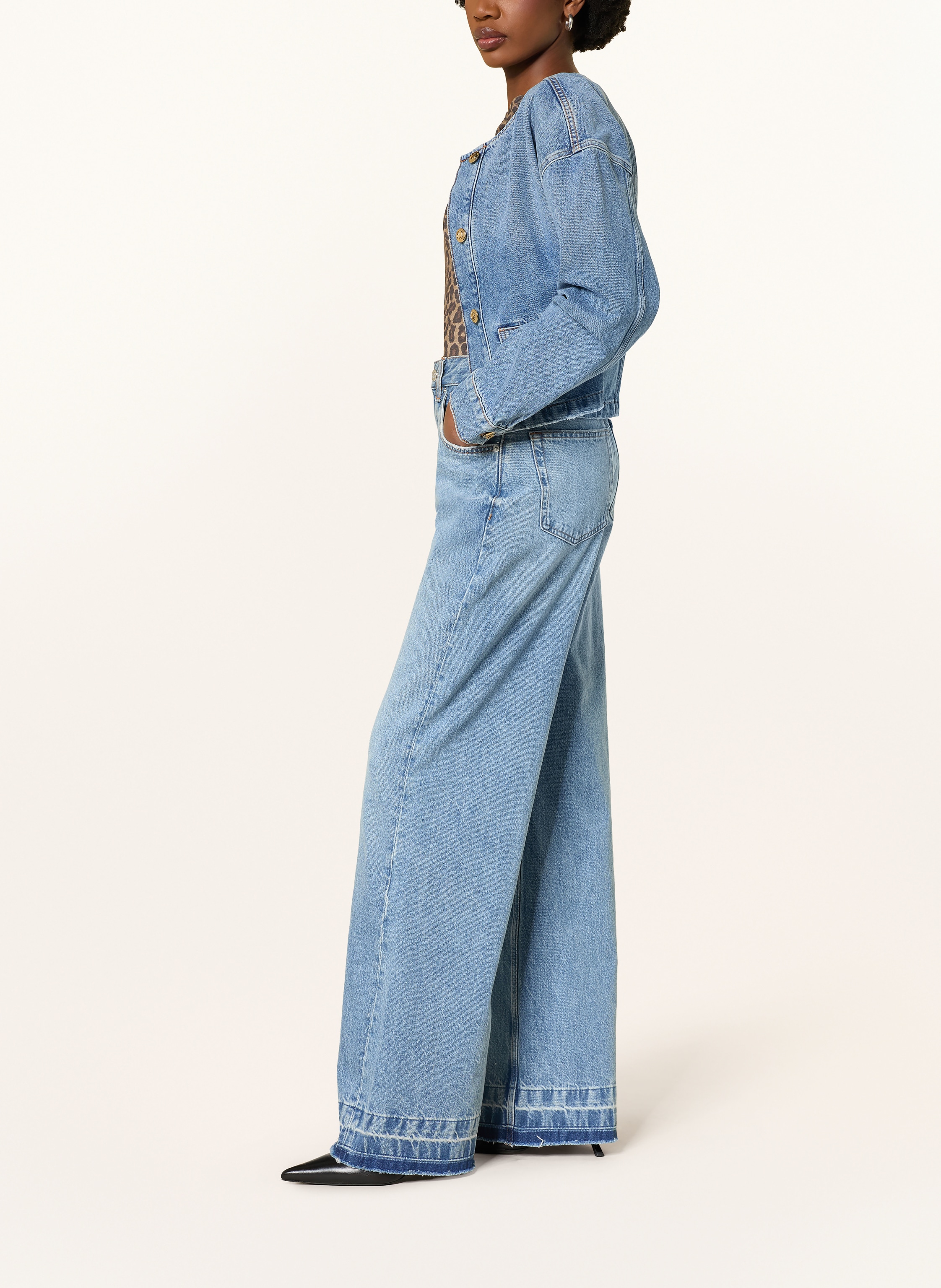 Thumbnail - Anine Bing Wide Leg Jeans Lewis blau