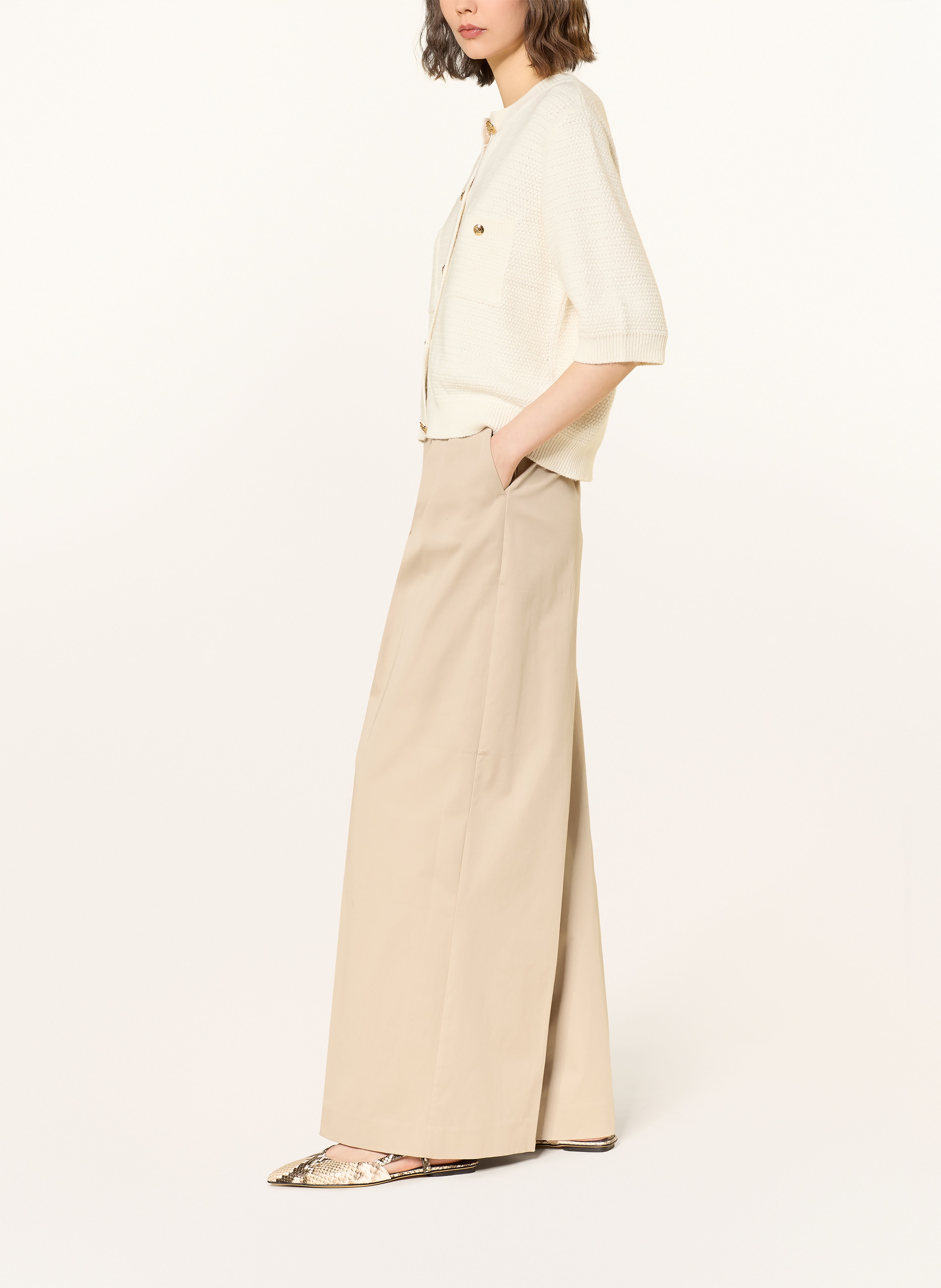 Thumbnail - Anine Bing Marlenehose Lou beige