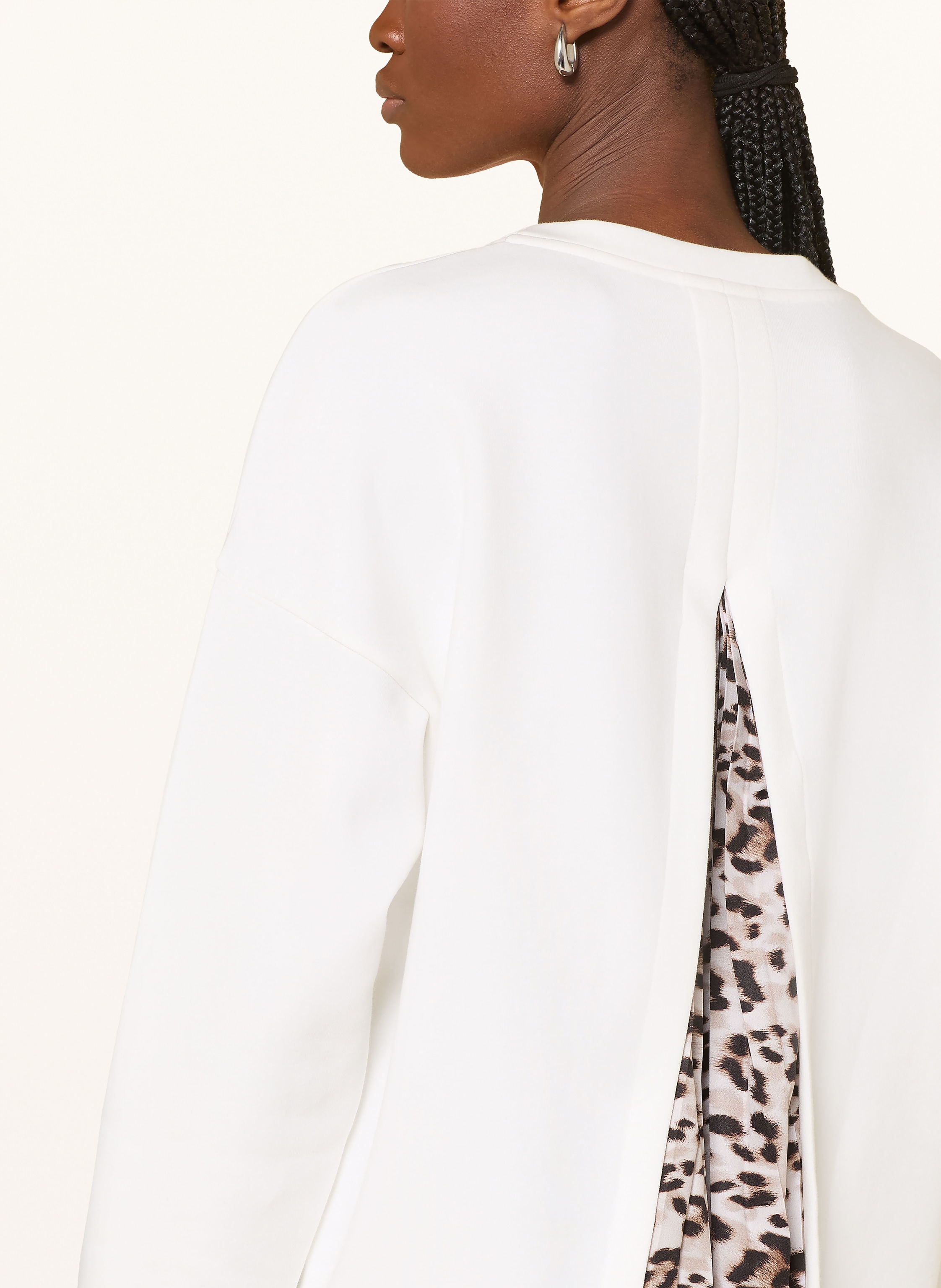 Thumbnail - Sportalm Sweatshirt Mit Plissees Im Materialmix weiss